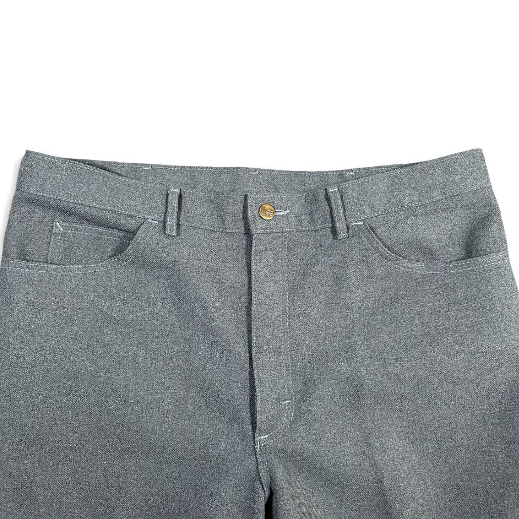 Lee VINTAGE Lee Pants Mens 36x30 Gray Polyester Creased Dress Disco USA Union 70s Size US 36 / EU 52 - 3 Thumbnail