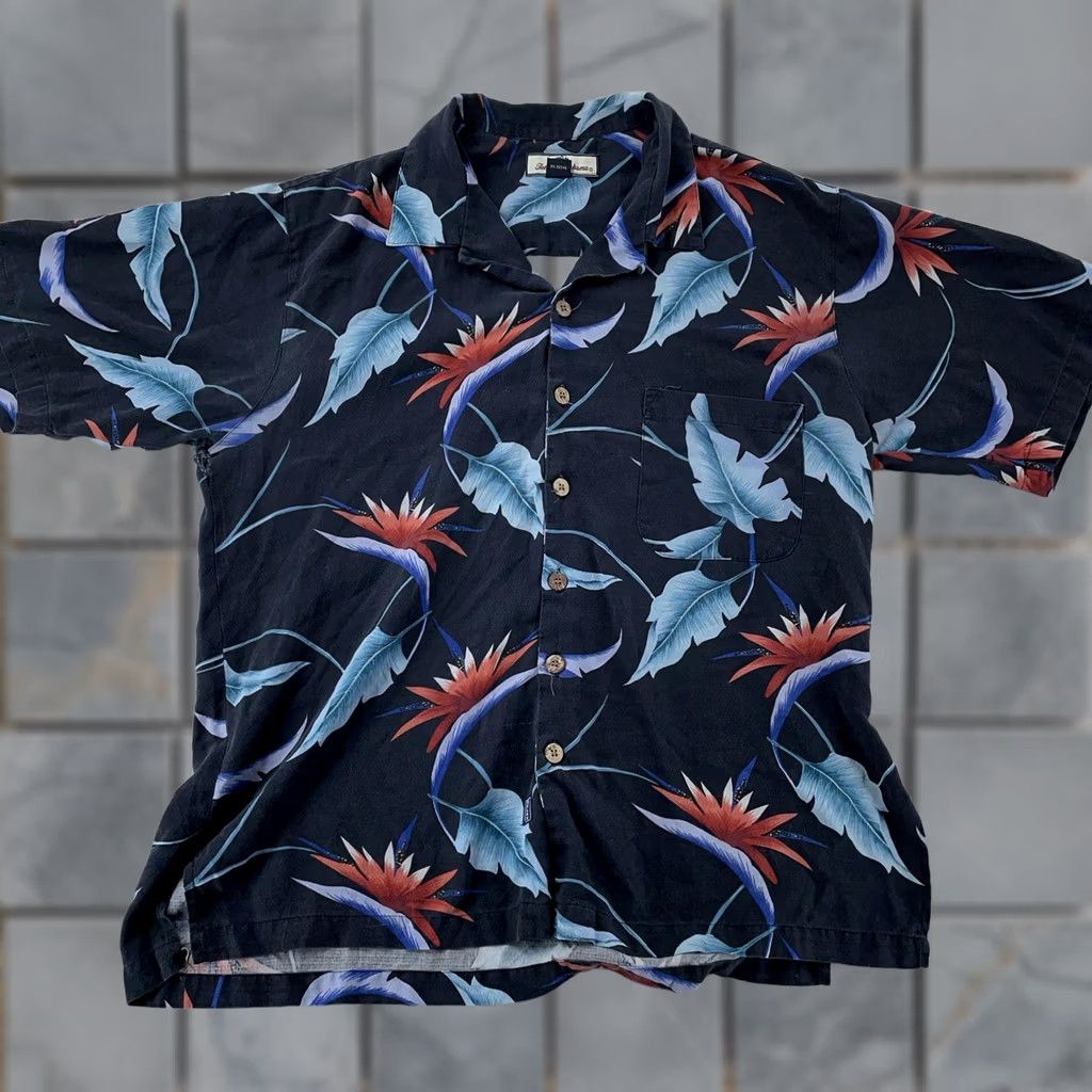 Tommy Bahama Tommy Bahama Shirt Mens Medium Black Silk Floral Hawaiian Aloha Camp Tropical Button-Up Short Sleeve Collared Linen? Size US M / EU 48-50 / 2 - 1 Thumbnail