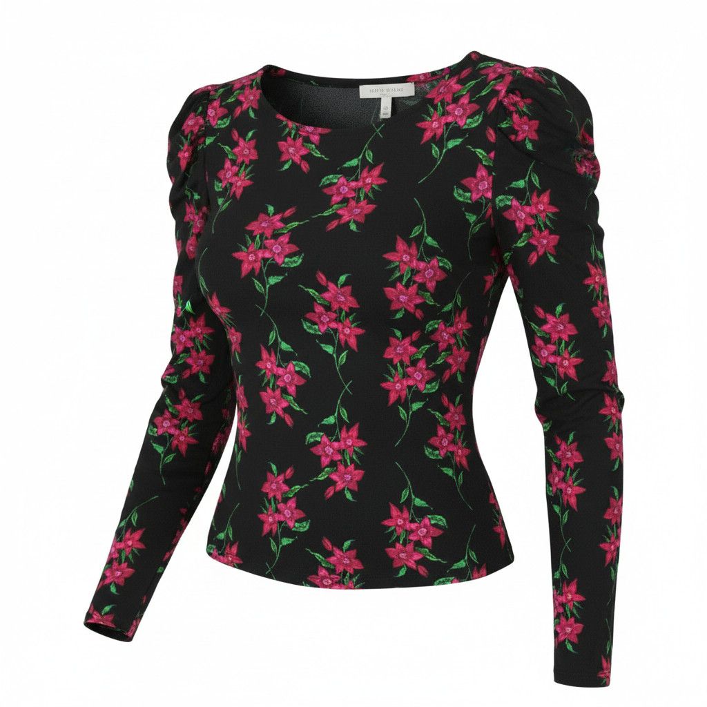 Desigual TS KIM M Black Floral Open Back Blouse 88939 Size M / US 6-8 / IT 42-44 - 1 Thumbnail