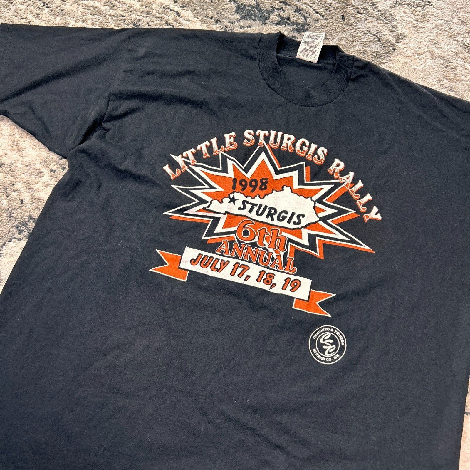 Fruit Of The Loom Vintage Fruit Of The Loom 2XL Little Sturgis Rally Biker Y2k Size US XXL / EU 58 / 5 - 3 Thumbnail