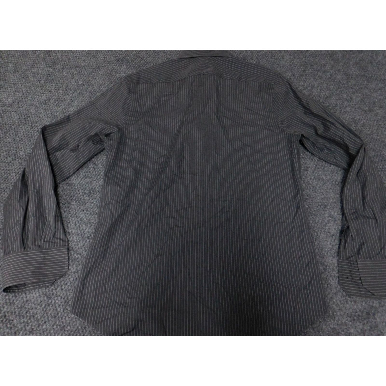 Express Express Shirt Mens 14.5 Black Design Studio Striped Button-Down Long Sleeve Collared Cotton Knit 2 Ply Vintage No Slimming Regular Button-Up Mens Size US M / EU 48-50 / 2 - 6 Thumbnail