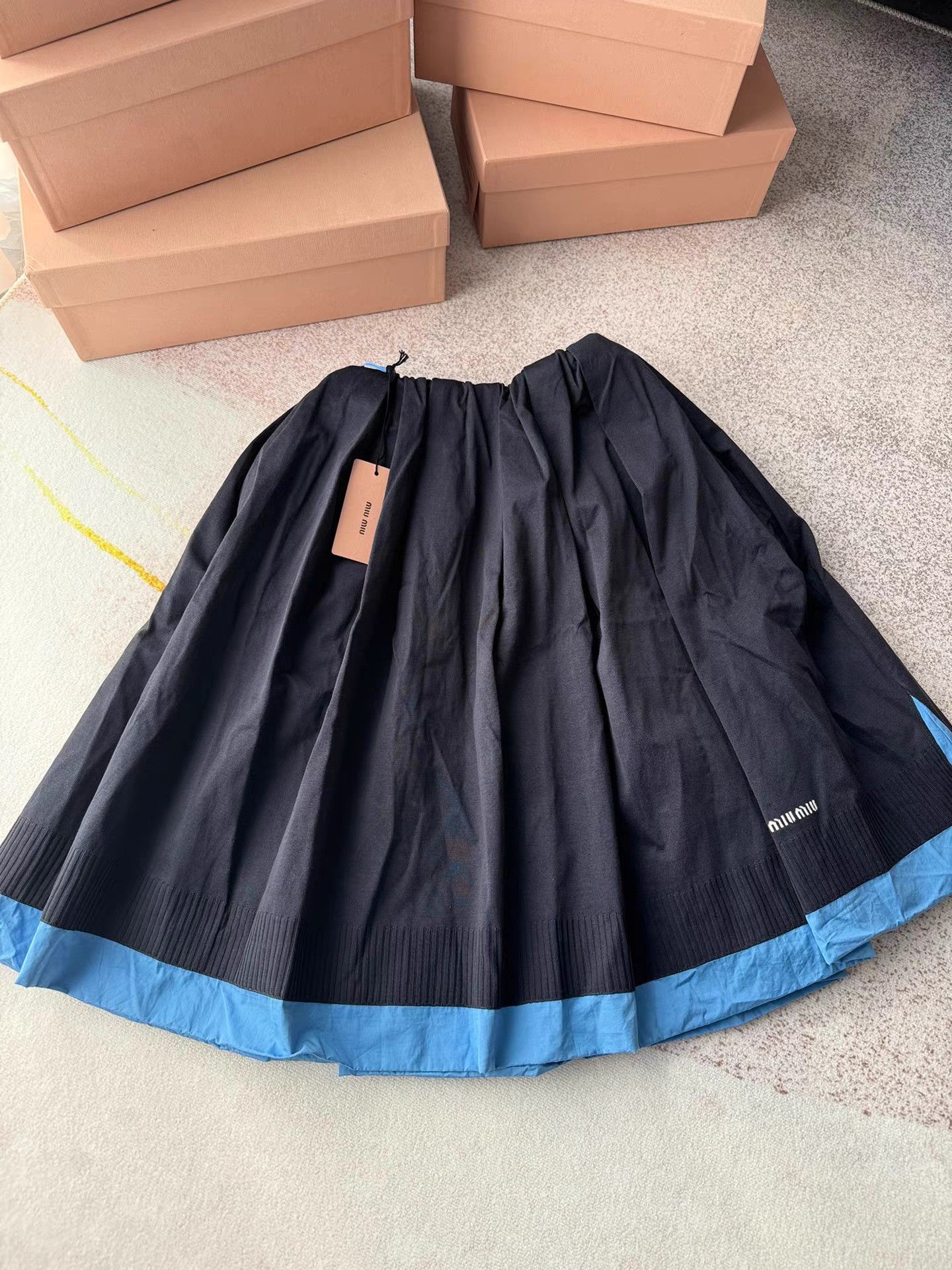 Miu Miu MiuMiu Fall/Winter 2024 Runway Blue Patchwork Tulle Skirt K6 Size 36" / US 14 / IT 50 - 1 Thumbnail