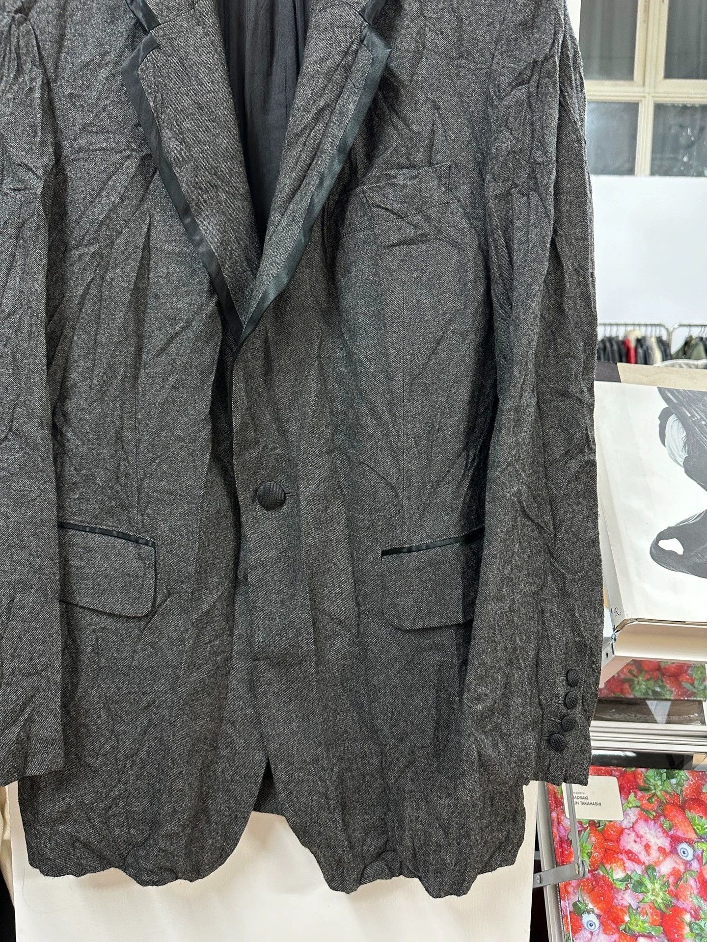 Yohji Yamamoto Yohji Yamamoto Y's Men's Pleated Wool Silk Trim Blazer Size US L / EU 52-54 / 3 - 3 Thumbnail