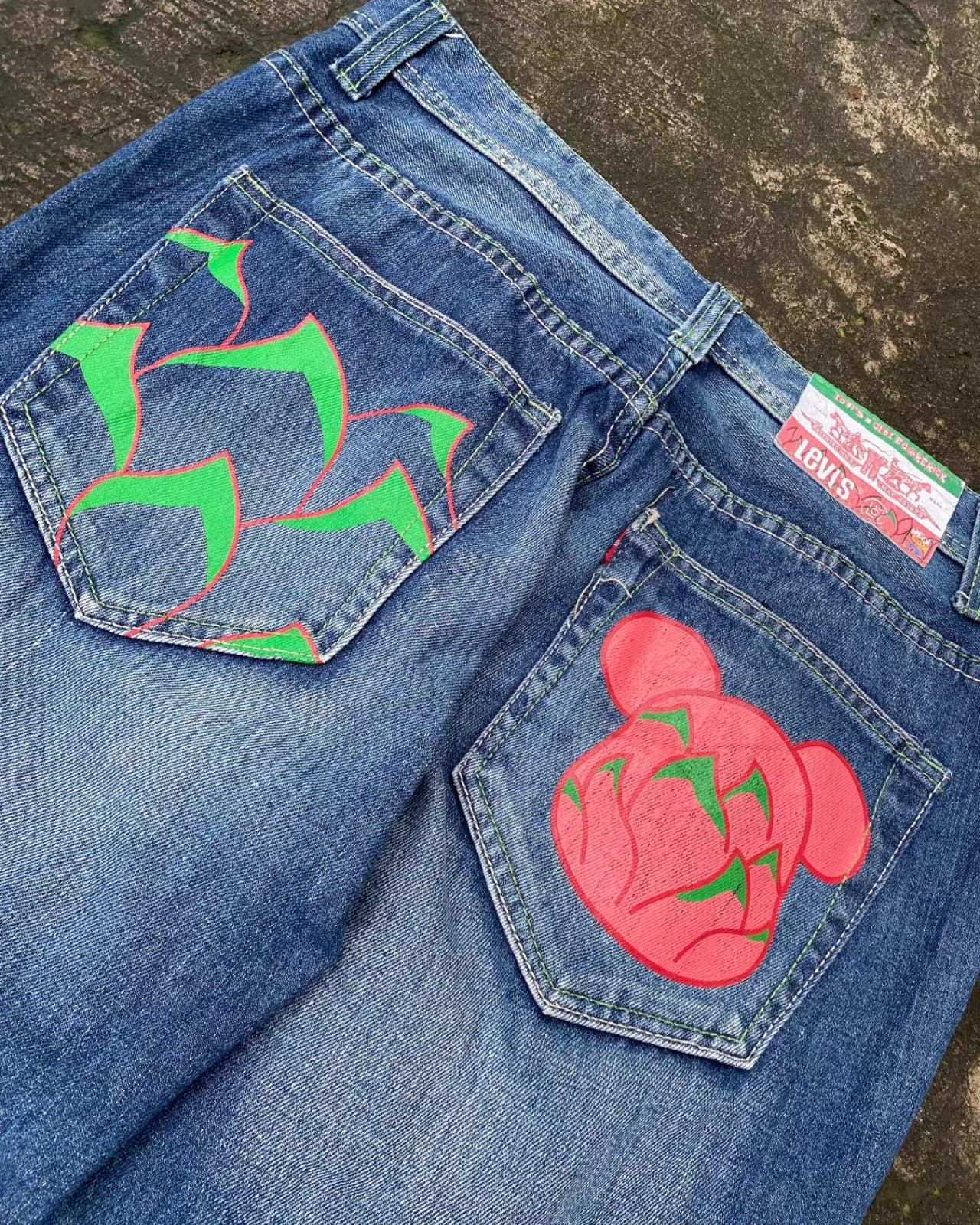 CLOT × Levi's × Medicom Toy Levi's x Clot Medicom Toy Bearbrick Watermelon Denim Jeans Size US 32 / EU 48 - 8 Thumbnail