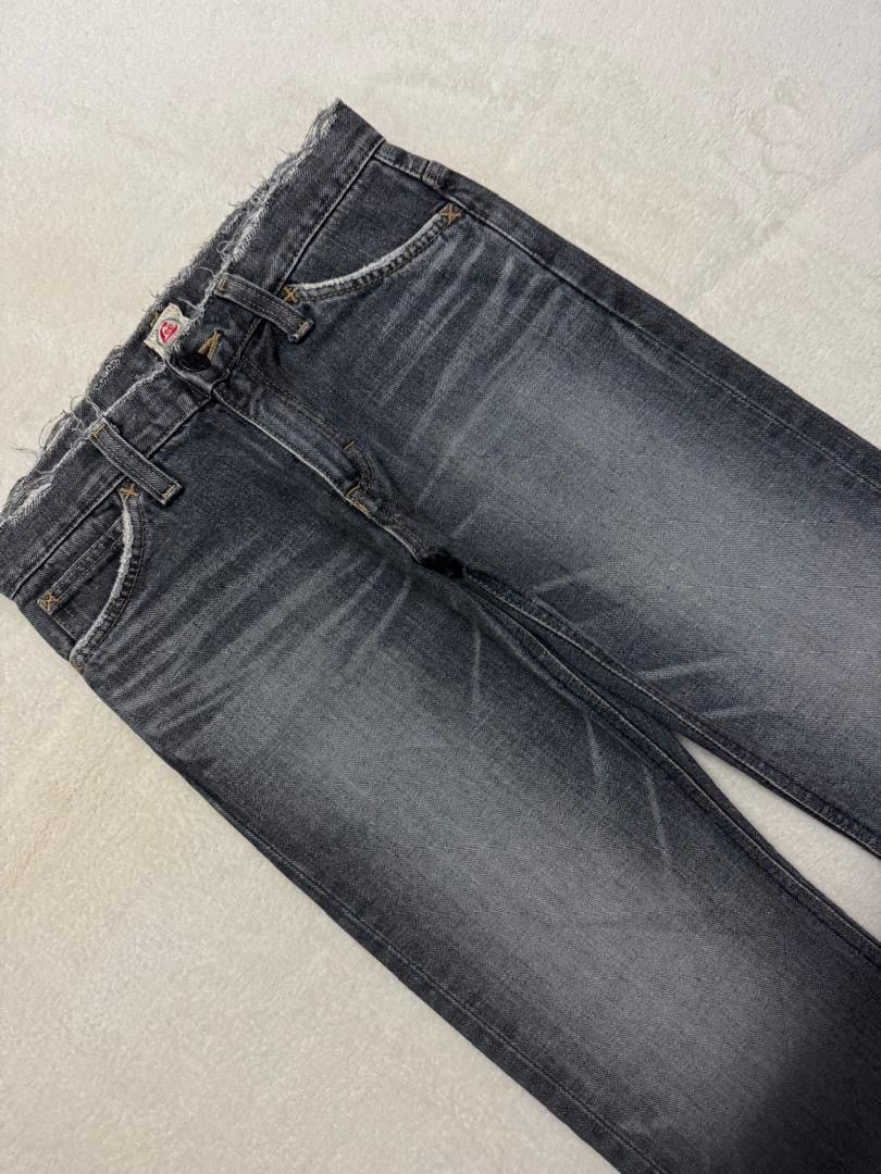 Lee 💥FLARED💥VINTAGE 90s LEE SAND WASHED DISTRESSED BELL BOTTOM Size US 27 - 6 Thumbnail