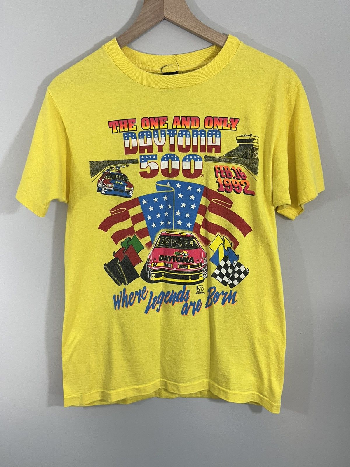 Vintage Single Stitch Daytona 500 NASCAR 1992 Tee Size US L / EU 52-54 / 3 - 1 Thumbnail
