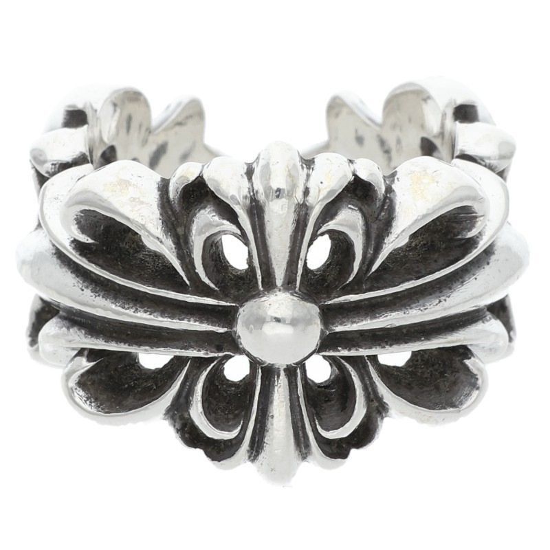 Chrome Hearts Chrome Hearts DBL FLRL CRS Silver Ring Size ONE SIZE - 1 Thumbnail