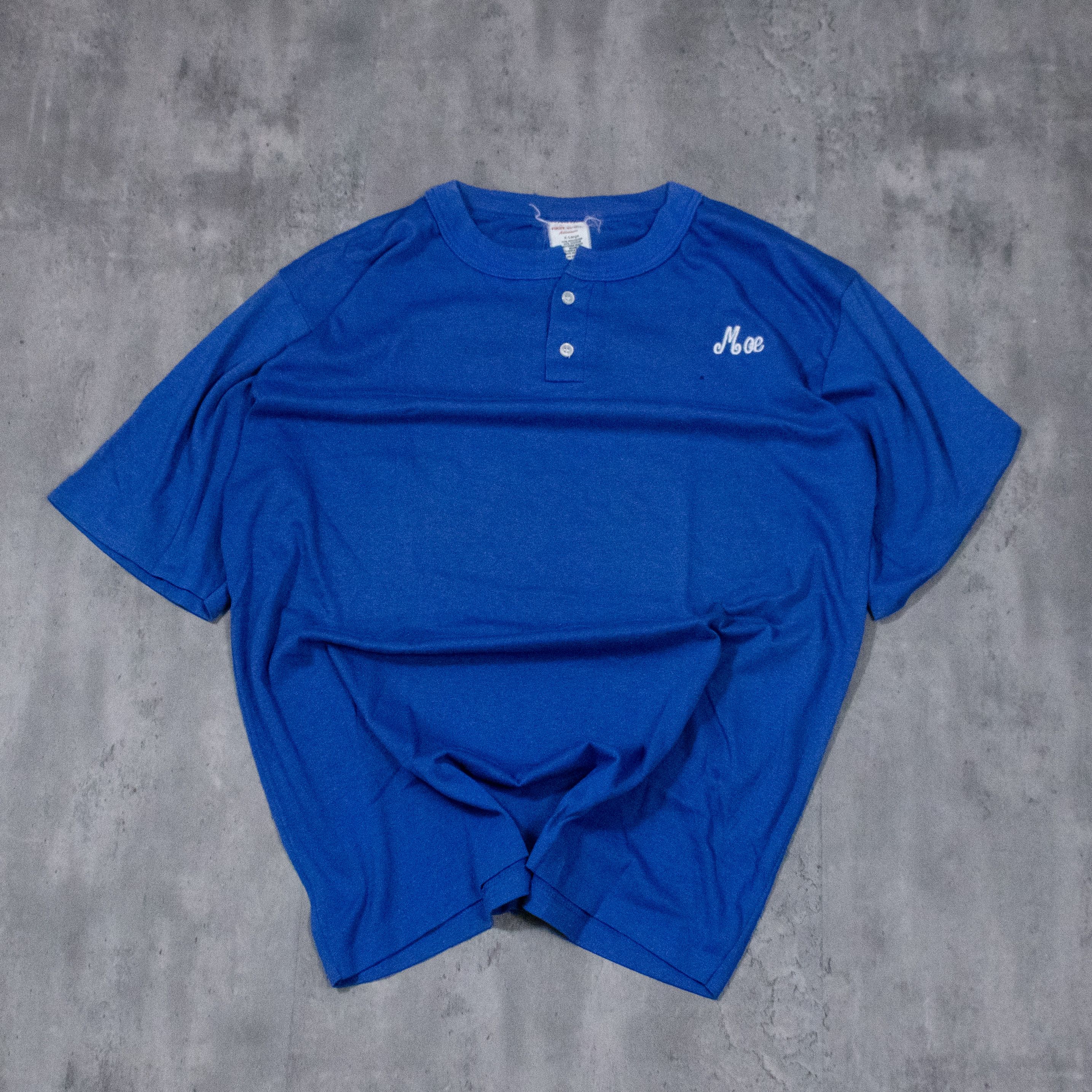 Japanese Brand Vintage 1970’s Henley True Vintage Single Stitch T-Shirt Size US L / EU 52-54 / 3 - 3 Thumbnail