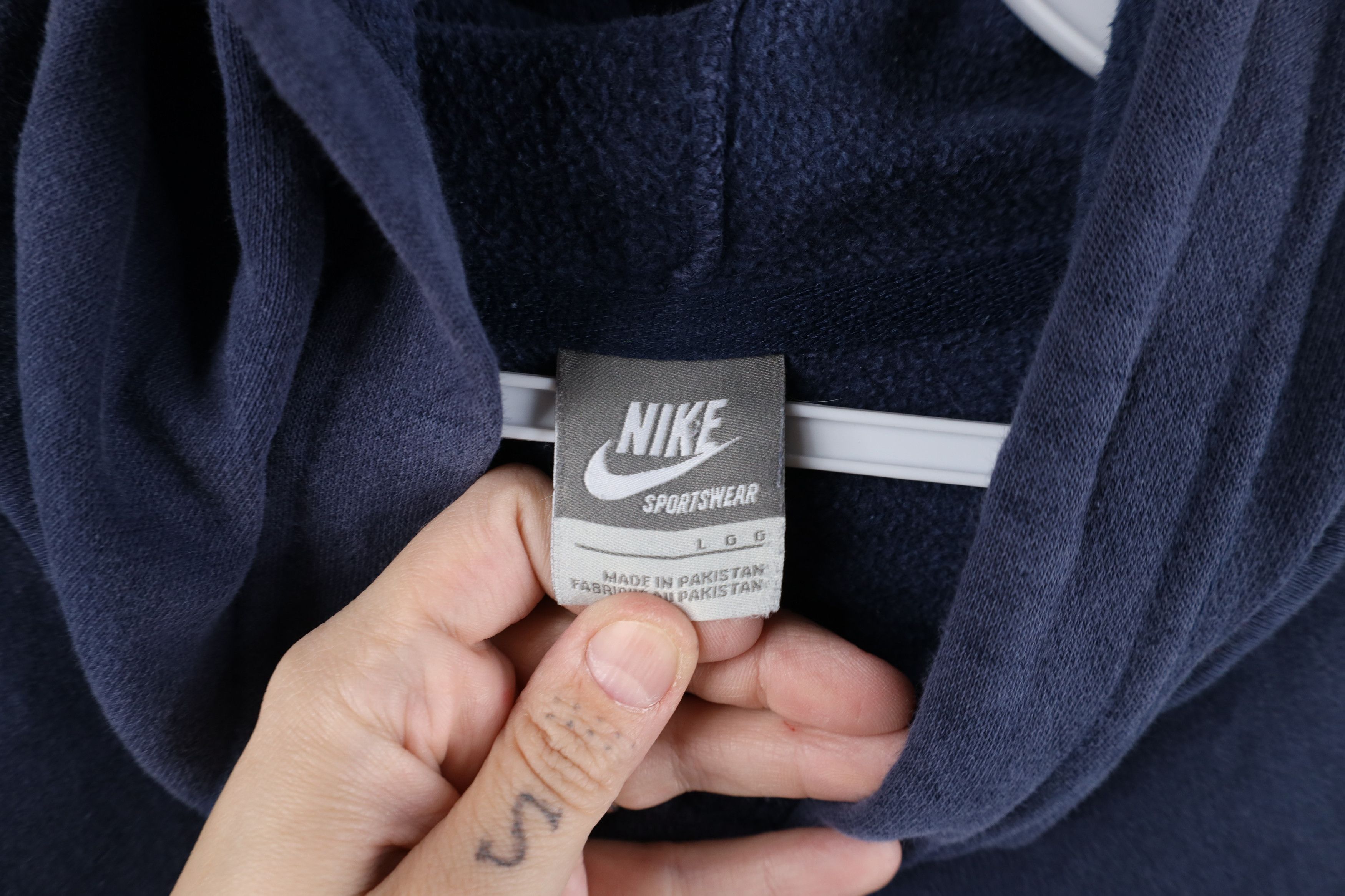 Nike × Vintage Vintage Nike Football Travis Scott Center Swoosh Hoodie Blue Size US L / EU 52-54 / 3 - 9 Thumbnail
