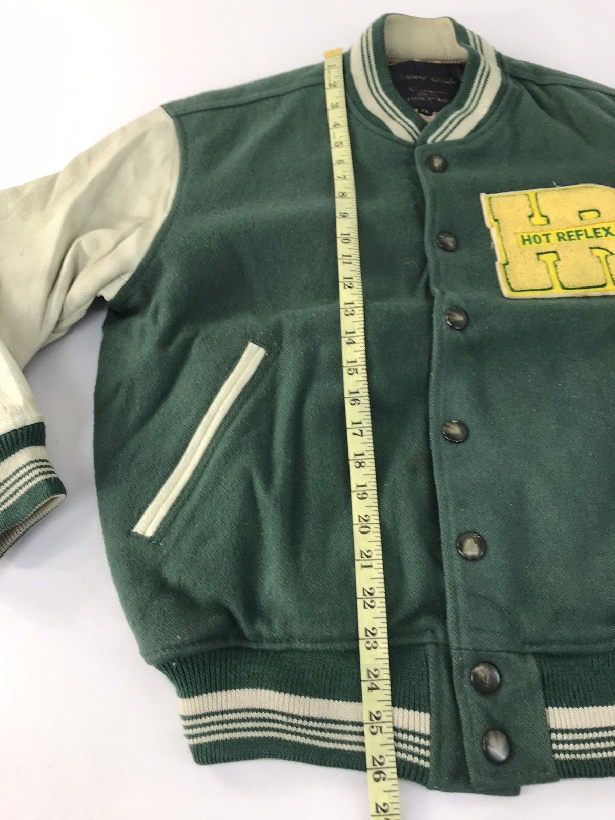 Leather 90s Happy Call Hot Reflex Varsity Jacket Leather Sleeve Size US M / EU 48-50 / 2 - 10 Thumbnail