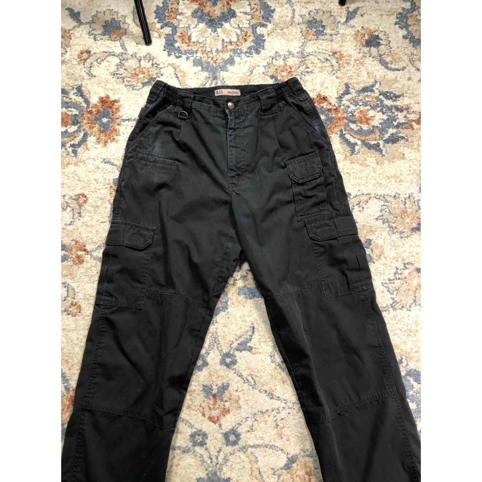Vintage 5.11 Tactical Pants Mens 28x29 Black Cargo Workwear Pockets Zip Fly Front Flat Front Adjustable Waist Casual Size US 28 / EU 44 - 3 Thumbnail