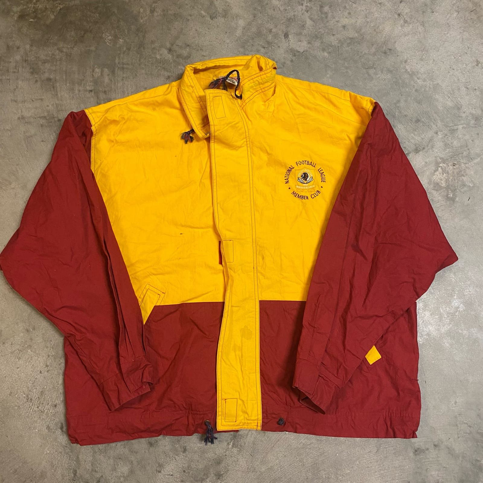 image of Nutmeg Vintage Washington Redskins Nfl Members Club Jacket in Yellow, Men's (Size Large)