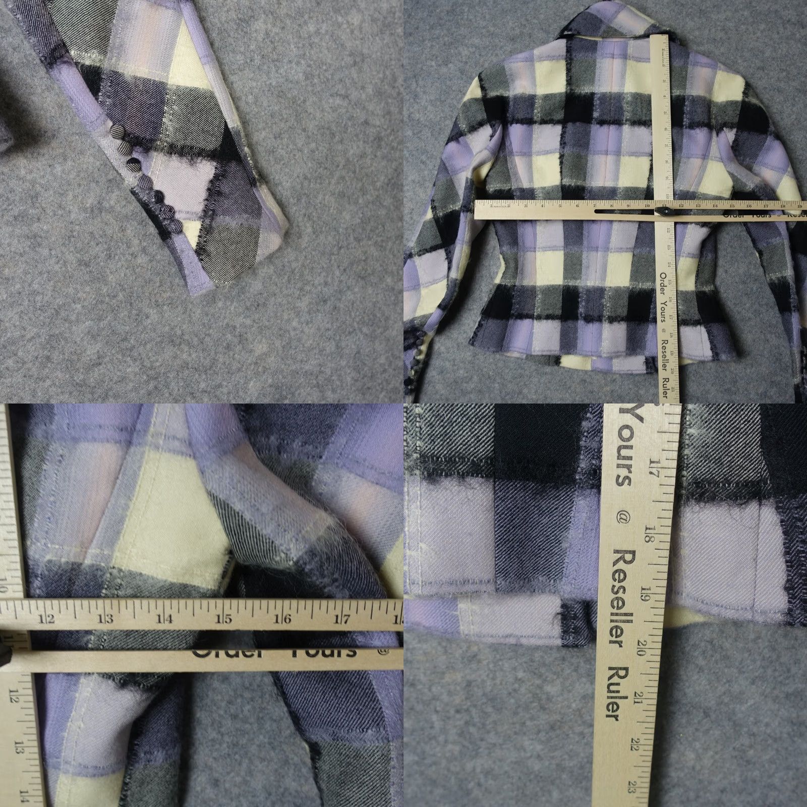 John Galliano VINTAGE John Galliano Blazer Womens 6 Wool Plaid 90s Designer Jacket Blazer Womens 6 Black Silk Lined Pattern Plaid Buttoned Coat Tailored, Mens? Size M / US 6-8 / IT 42-44 - 8 Thumbnail