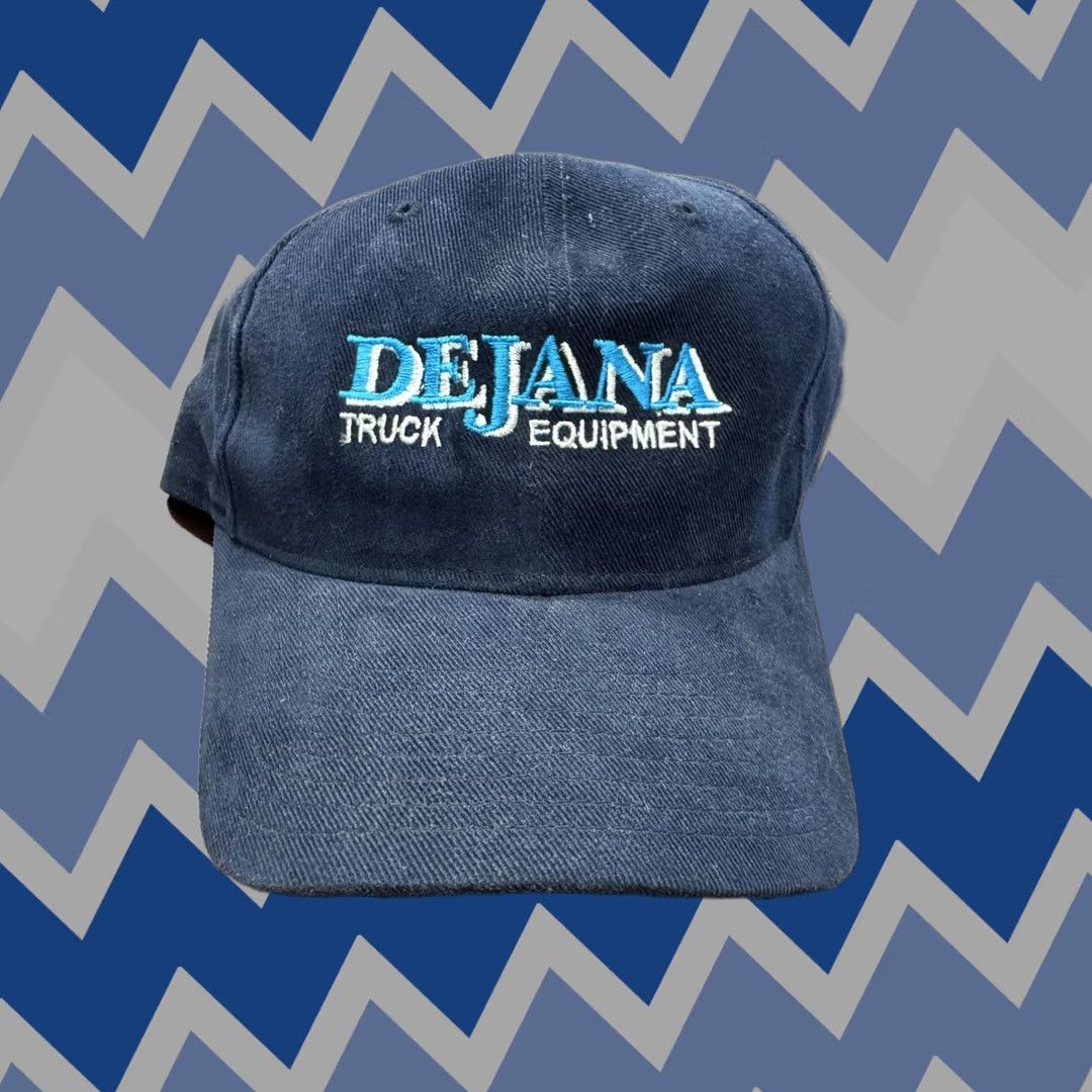 Vintage Yupoong Dejana Truck Equipment Hat Cap Strap Back Mens One Size Blue Workwear Baseball Cap Size ONE SIZE - 1 Thumbnail