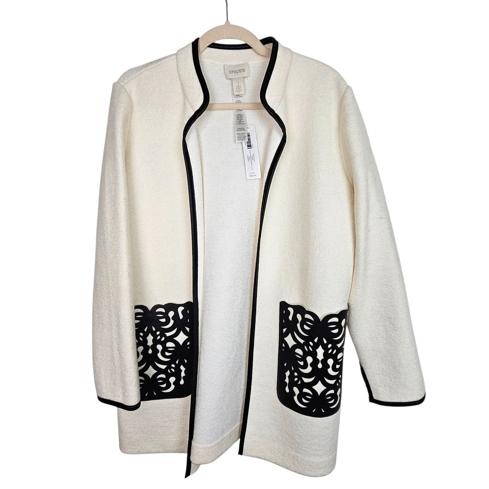 Chicos Chicos Womens Boiled Wool Jacket Sweater Cardigan Topper M Size M / US 6-8 / IT 42-44 - 1 Thumbnail