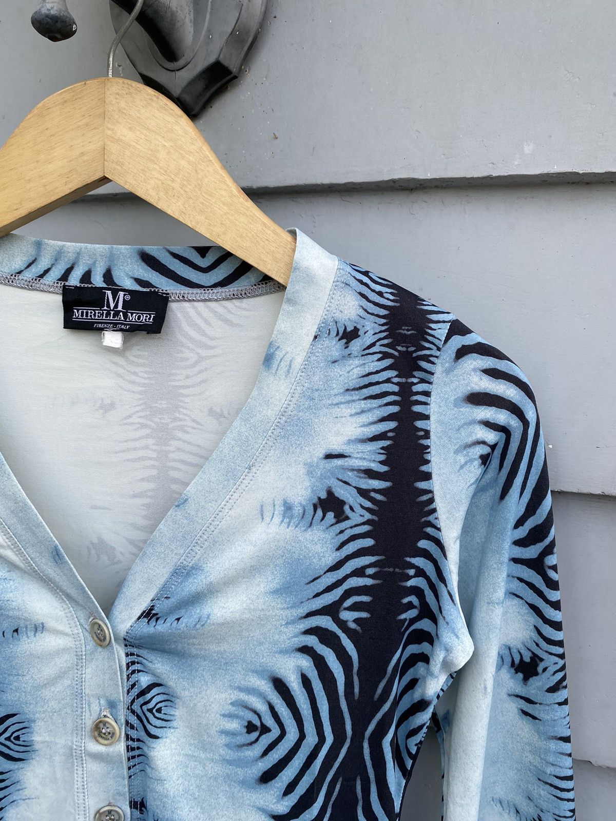 Vintage Tiger Print Blue Sky Cardigan Size S / US 4 / IT 40 - 4 Thumbnail