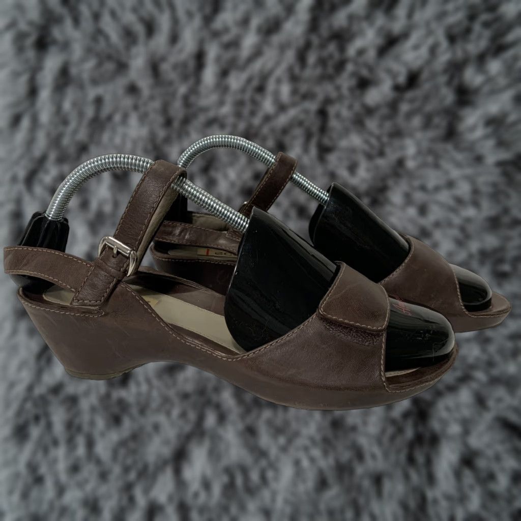 Ecco Womens ECCO Sandals Sz 41 10 Brown Leather Adjustable Straps VGUC Size US 10 / IT 40 - 1 Thumbnail