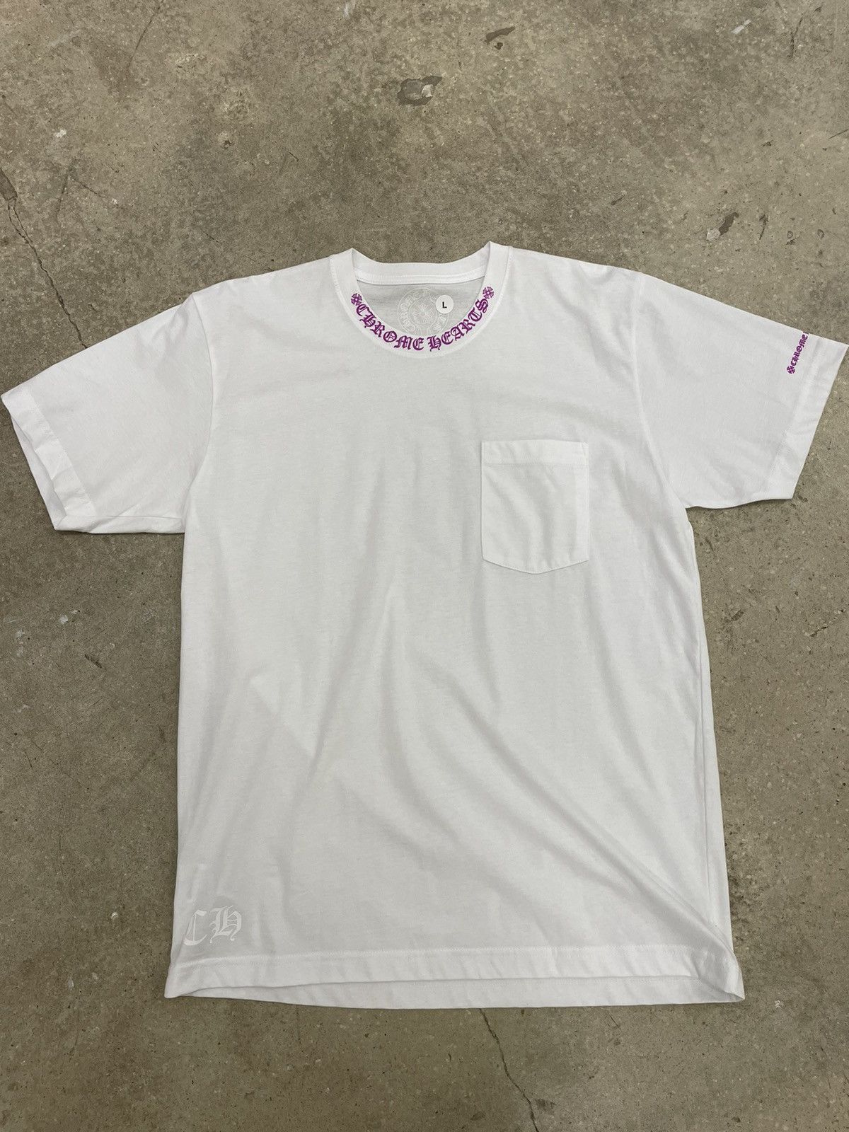 Chrome Hearts Chrome Hearts Purple Script Logo Tee White Size US L / EU 52-54 / 3 - 1 Thumbnail