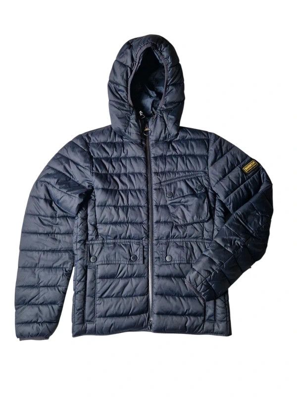 Barbour Barbour International Navy Hooded Quilted Jacket (Size S) Size US S / EU 44-46 / 1 - 1 Thumbnail