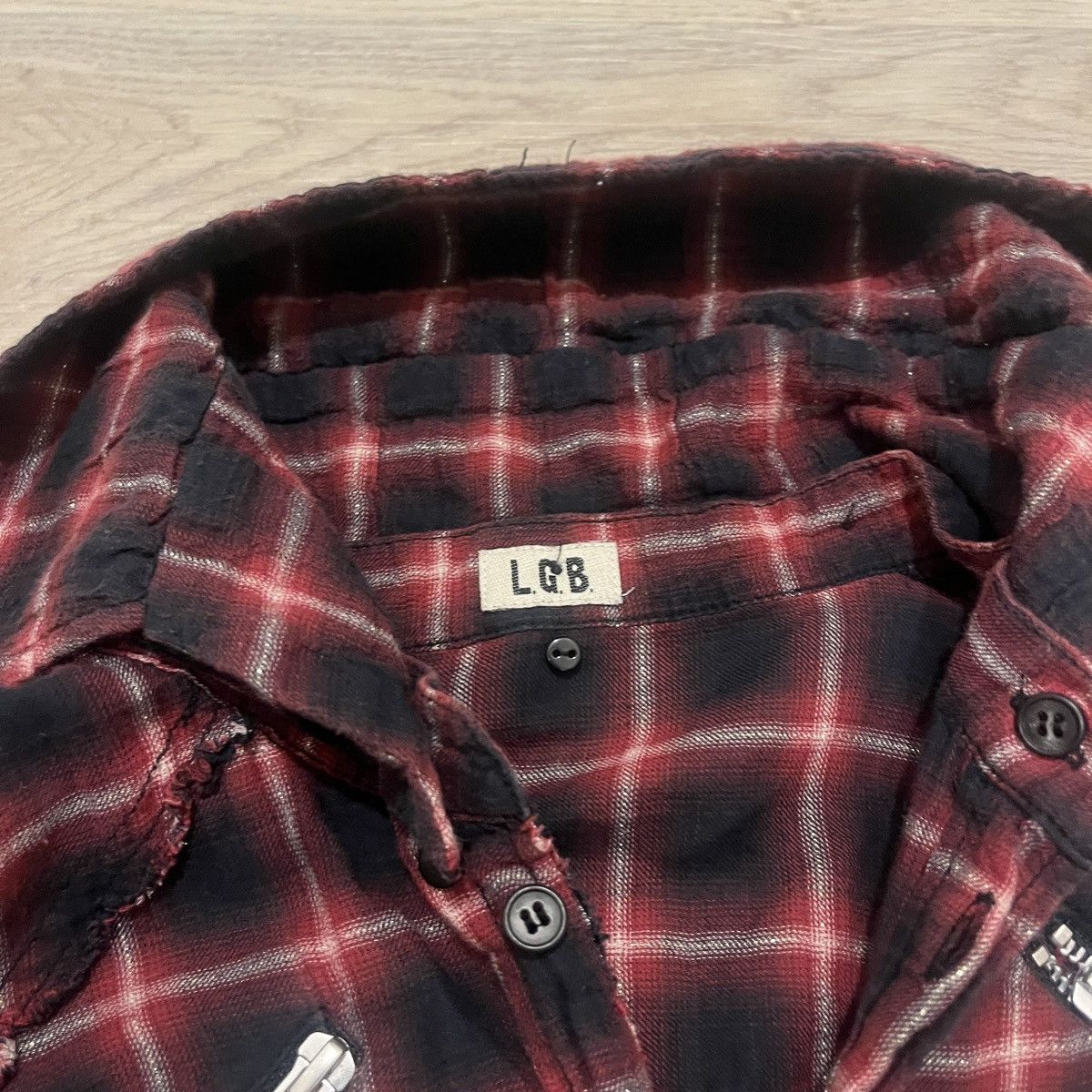 Le Grande Bleu (L.G.B.) L.G.B Shadow Distressed Flannel Size US S / EU 44-46 / 1 - 3 Thumbnail