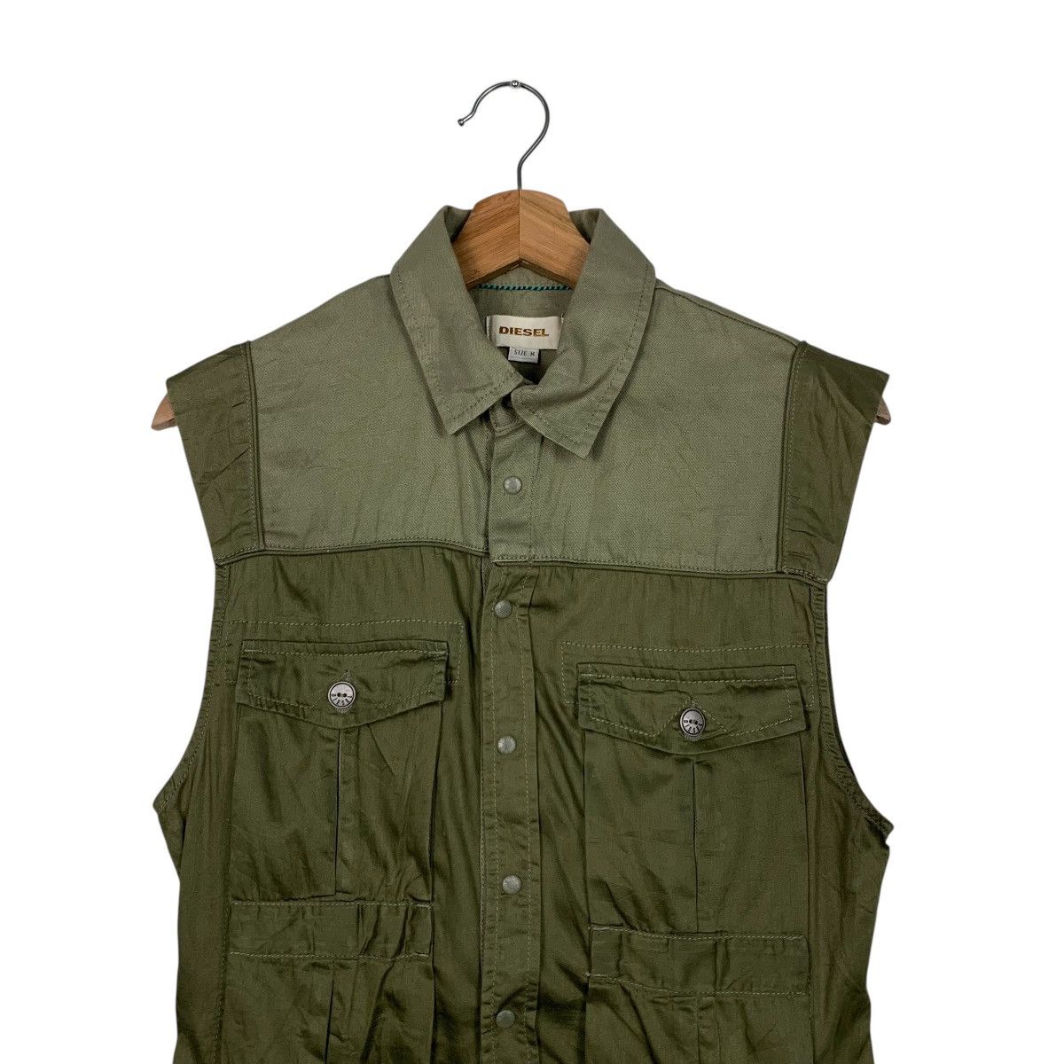 Diesel DIESEL Snap Button Green Vest #1671-C74 Size US M / EU 48-50 / 2 - 2 Thumbnail