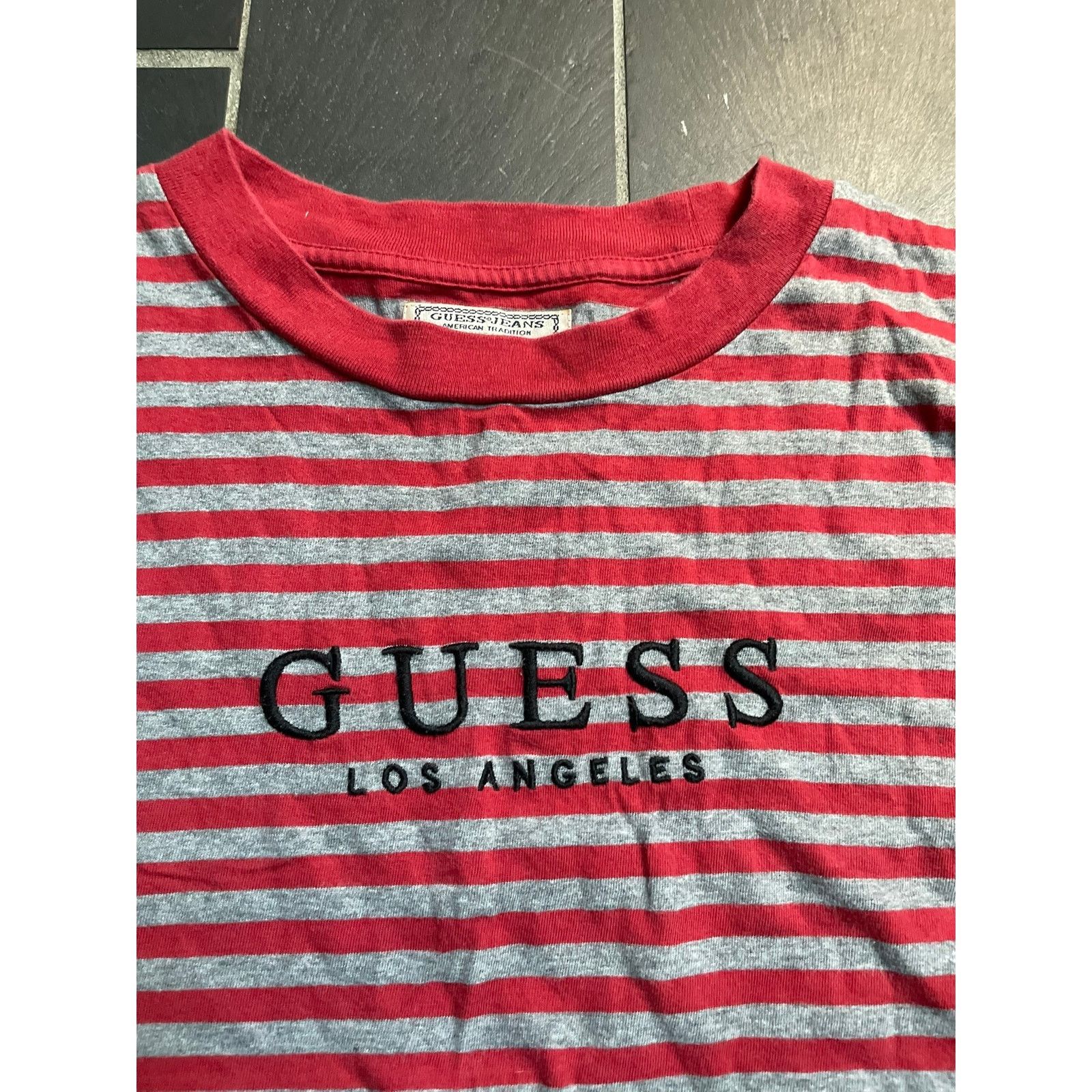 Guess Vintage Guess Oversized Red Striped Tshirt Small Size US S / EU 44-46 / 1 - 2 Thumbnail