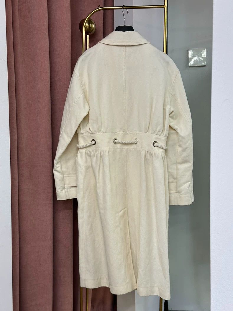 Loro Piana LORO PIANA White cotton linen coat with white collar and l Size M / US 6-8 / IT 42-44 - 3 Thumbnail
