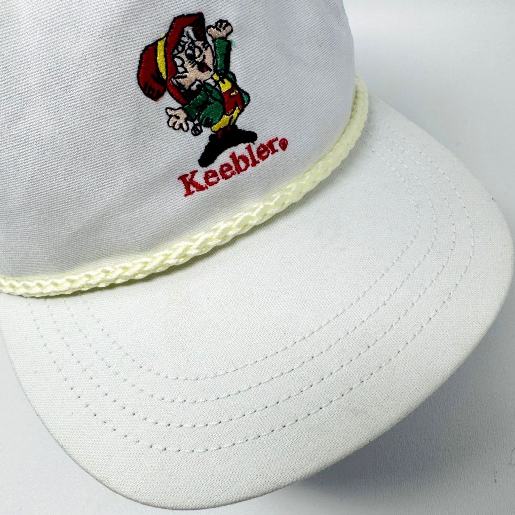 Roper VINTAGE Keebler Elf Embroidered Rope Hat White Snapback Adjustable Cap One Size Size ONE SIZE - 7 Thumbnail