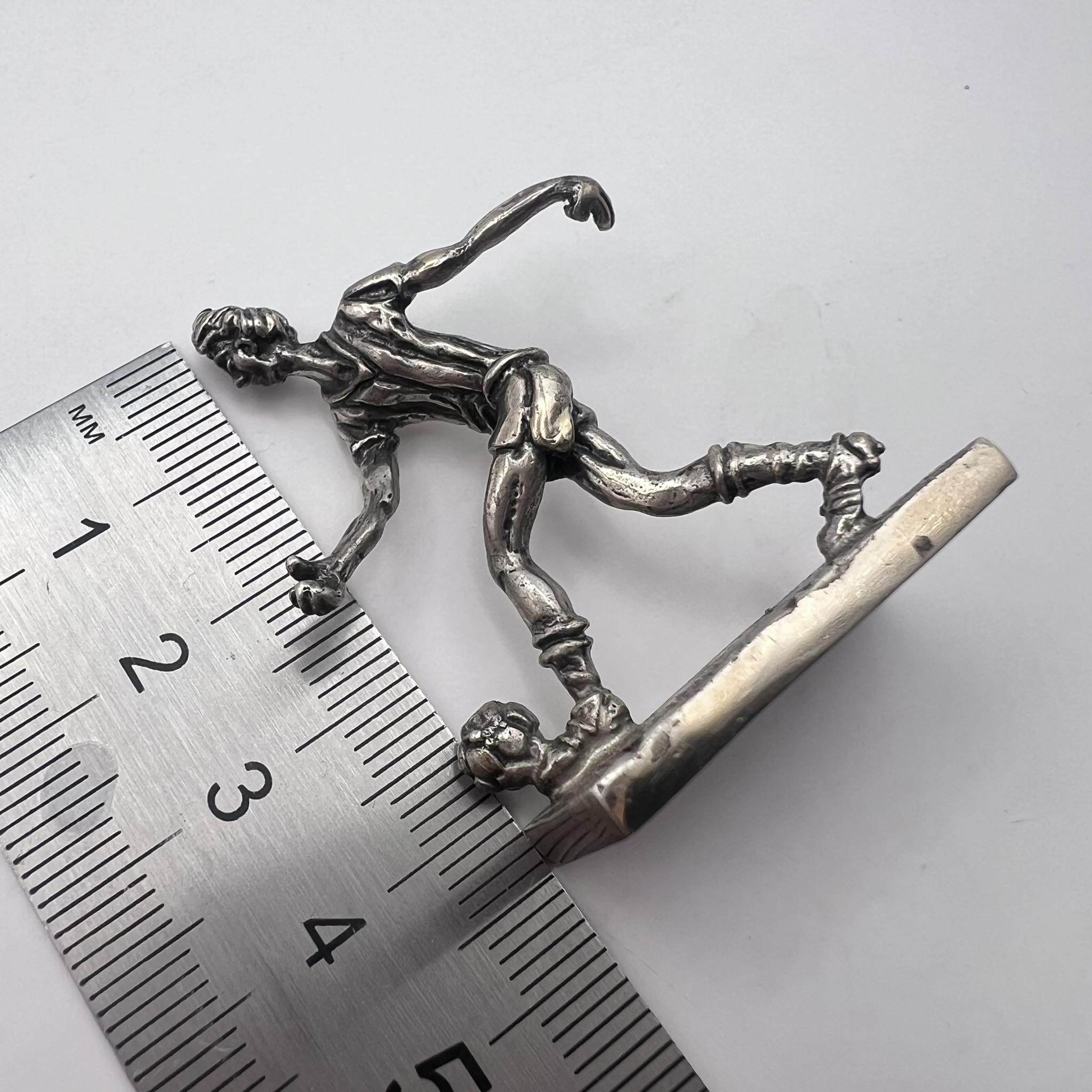 Vintage Vintage Miniature Silver 800 Figure Statue Football Player S Size ONE SIZE - 4 Thumbnail