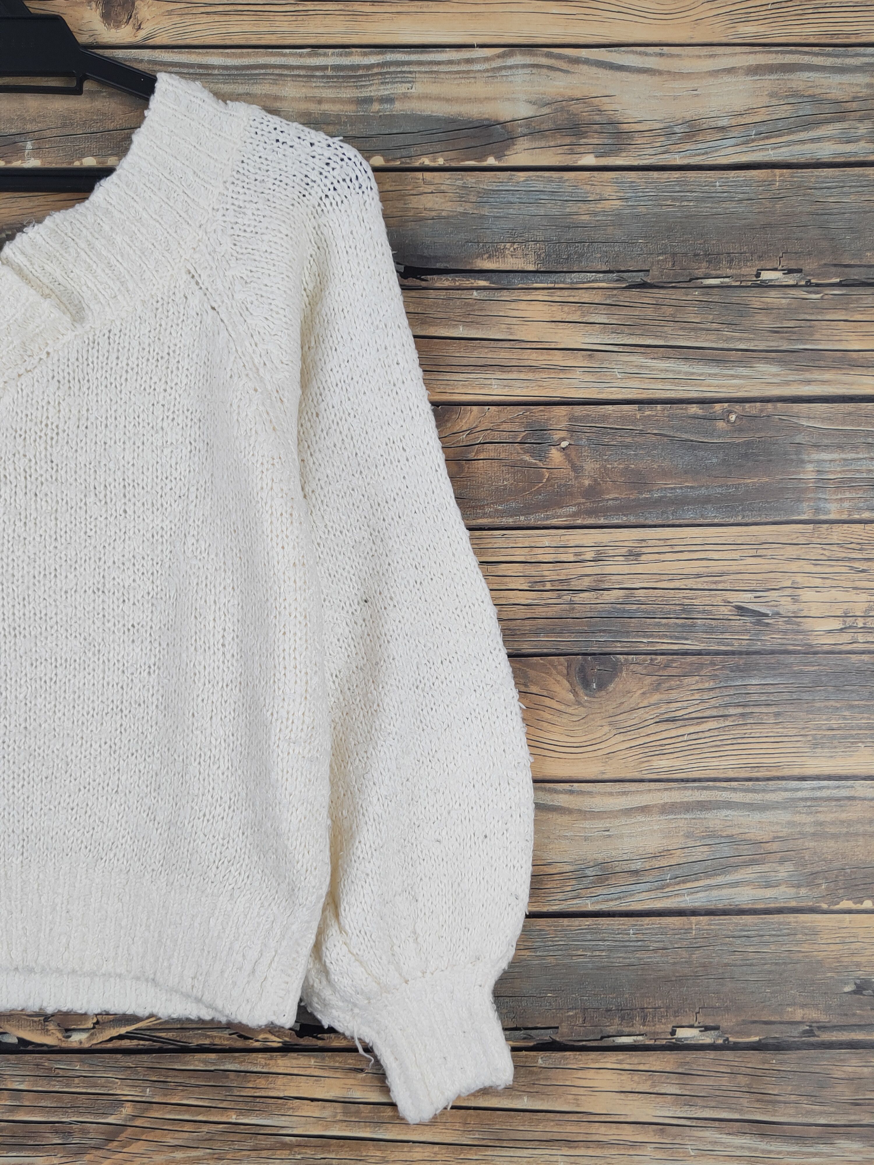 Japanese Brand Heather Ivory Knitwear Crop Tops #W1100 Size S / US 4 / IT 40 - 9 Thumbnail