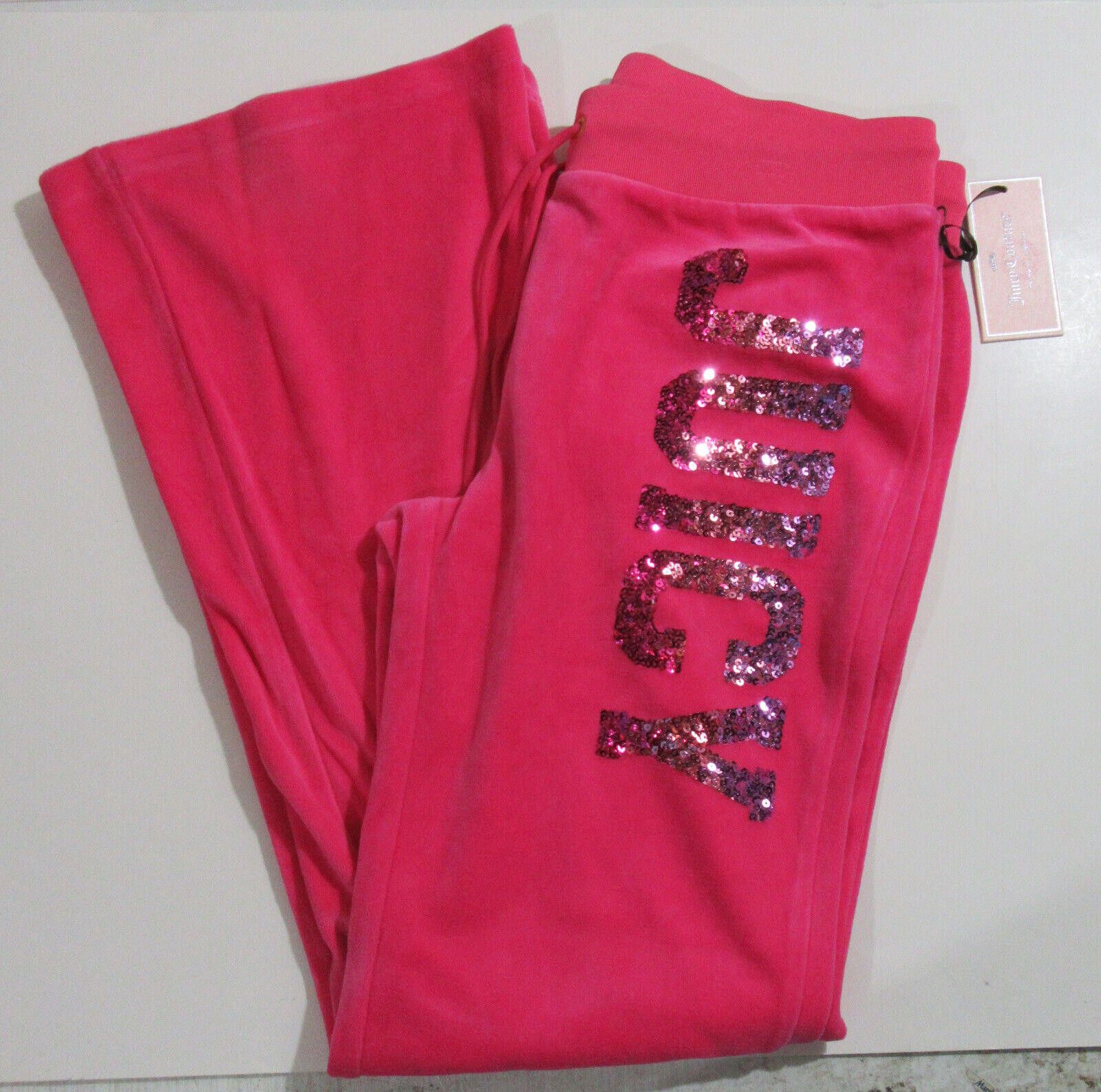 Juicy Couture Jeans Juicy Couture Velour Sweatpants Pink with Bling Sequins NWT Size 32" / US 10 / IT 46 - 2 Thumbnail