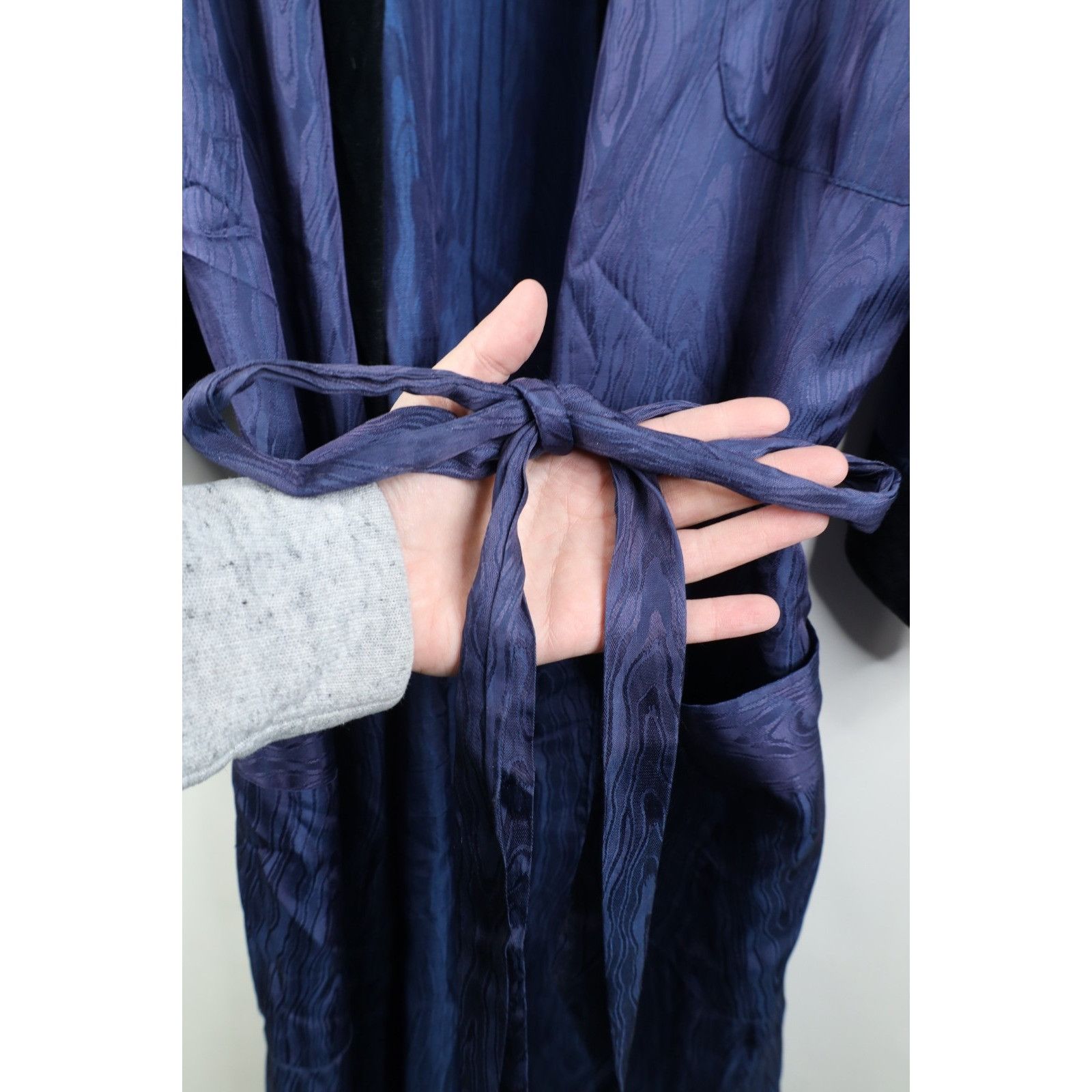 Pierre Cardin Vintage 70s Pierre CardinVelvet Trim Silky Belted Robe Size US S / EU 44-46 / 1 - 14 Thumbnail