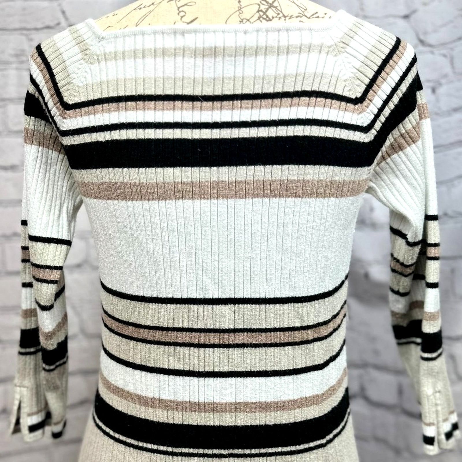 Other Linda Matthews Pullover Striped Sweater Square Neck L Size L / US 10 / IT 46 - 7 Thumbnail