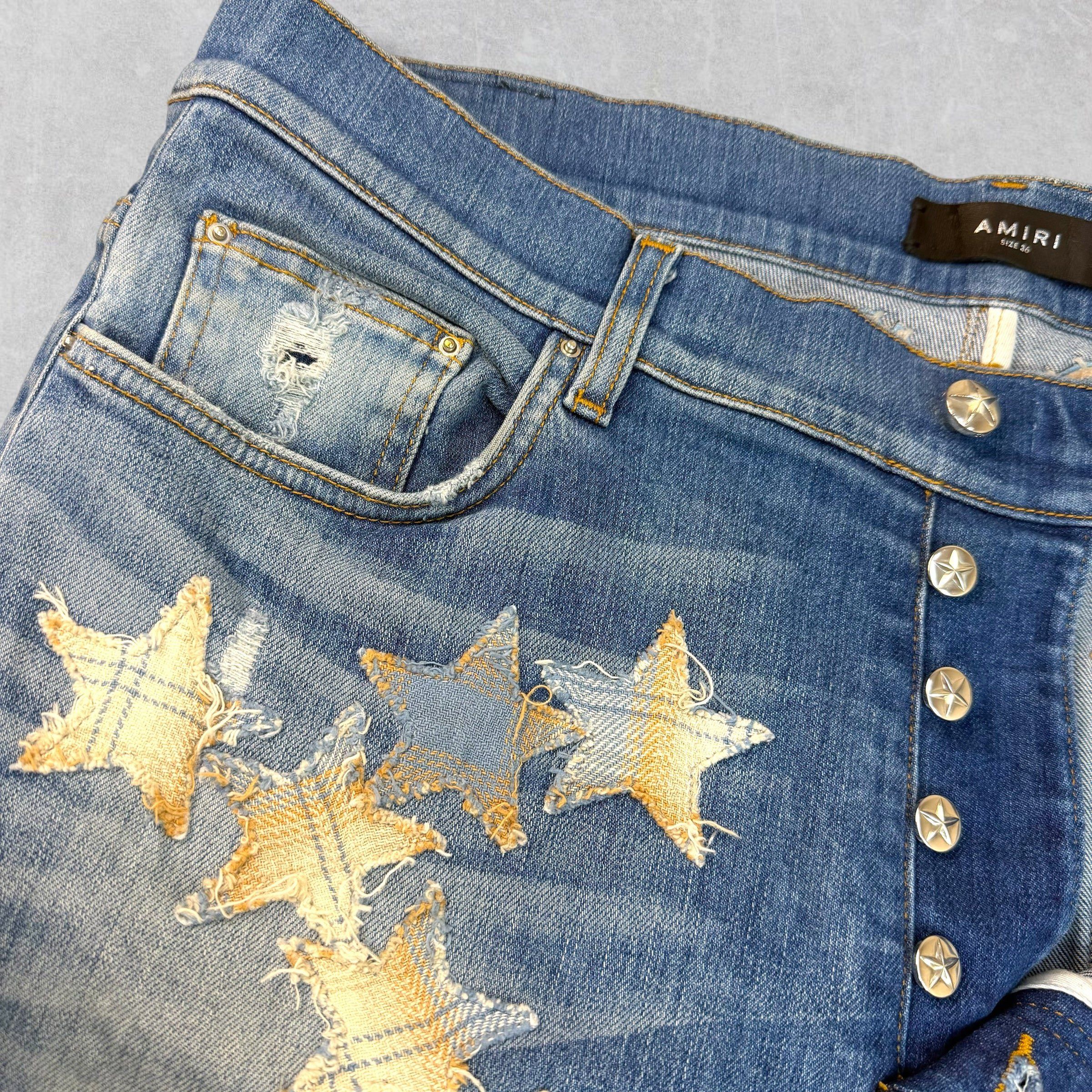 Amiri Amiri x Chemist Plaid Leather Star Jeans 36 Size US 36 / EU 52 - 8 Thumbnail
