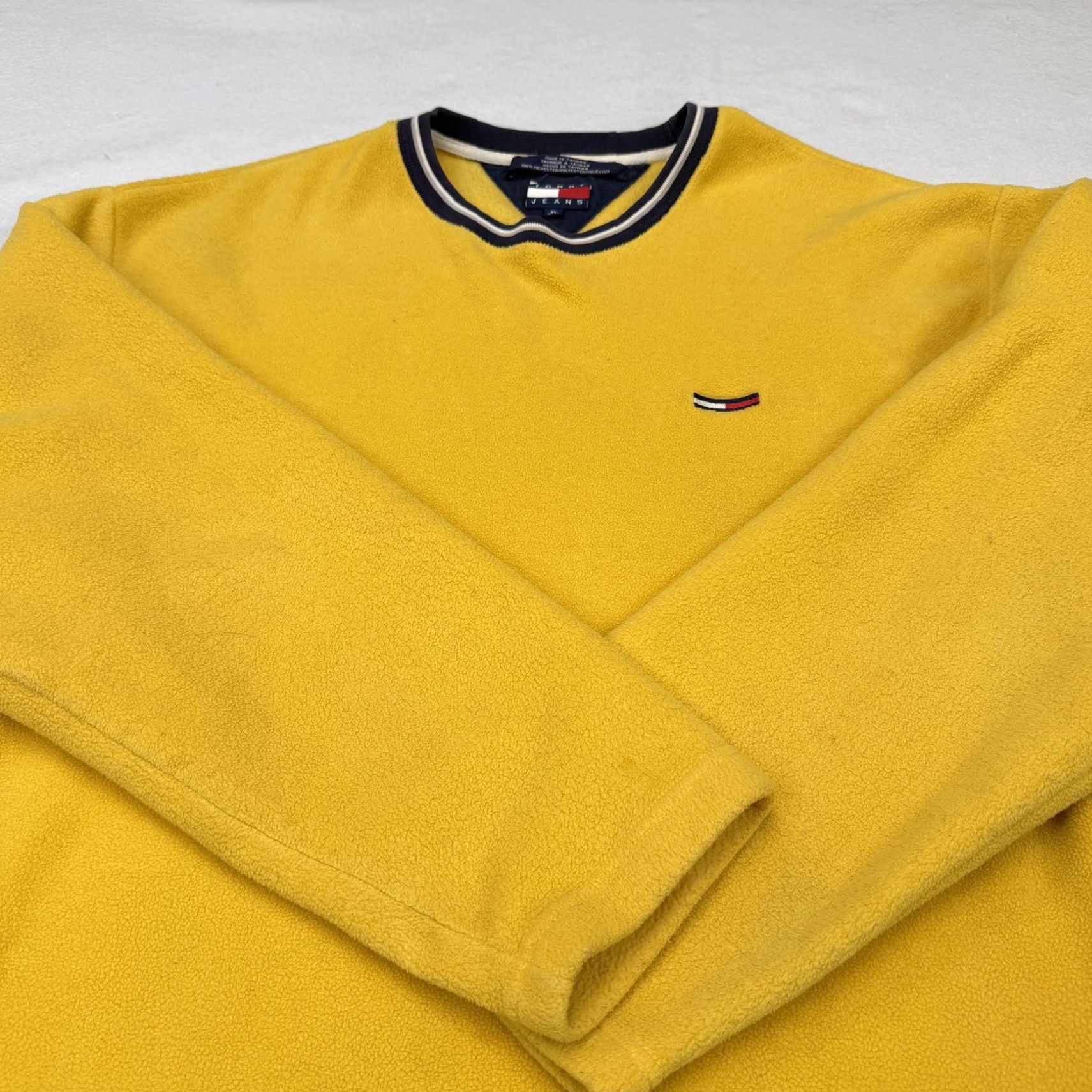Logo 7 VINTAGE Tommy Jeans Sweatshirt Mens XL Yellow Fleece Crewneck Logo 90s Size US XL / EU 56 / 4 - 5 Thumbnail