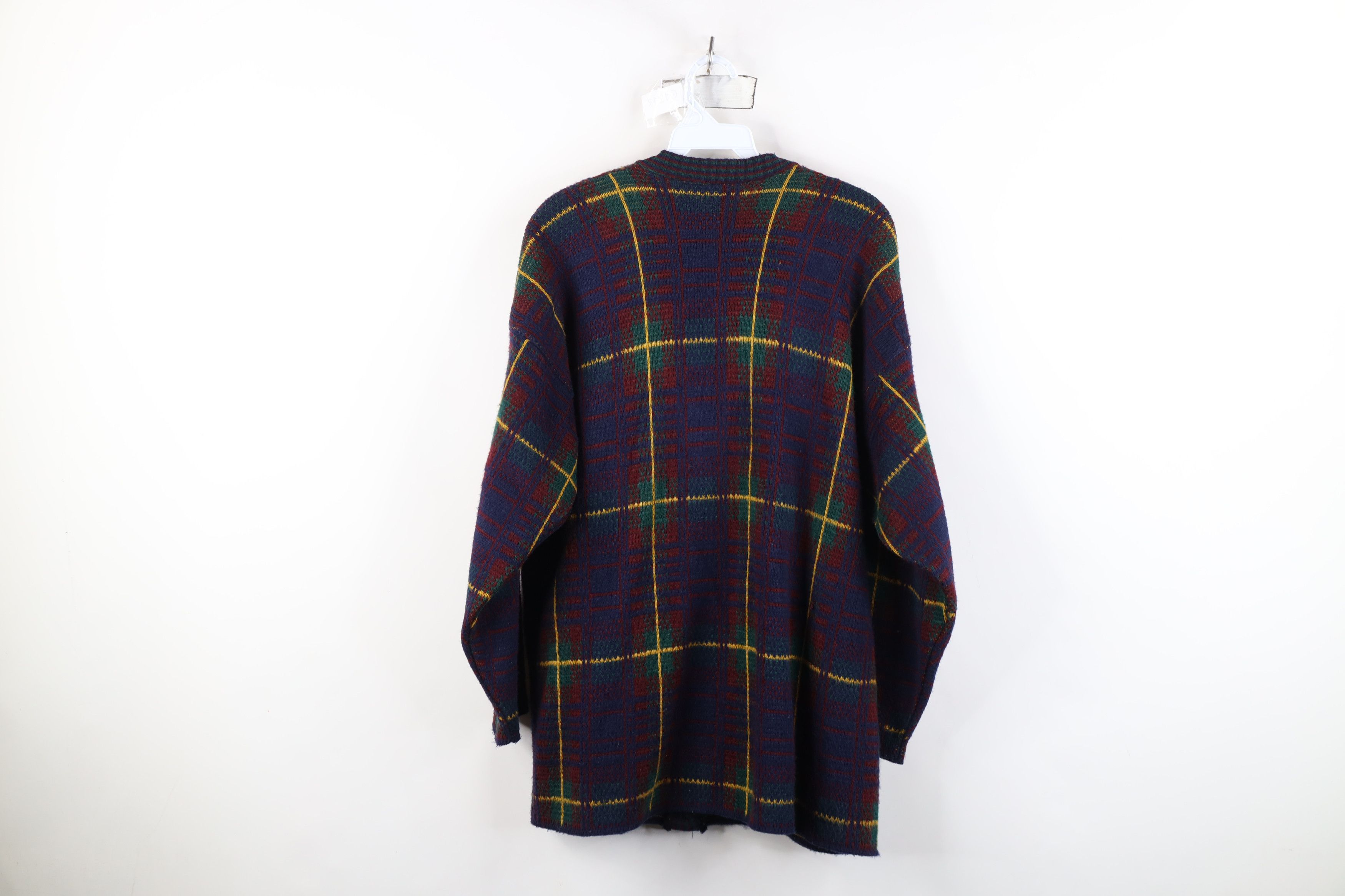 Vintage Vintage 90s Streetwear Plaid Knit Cardigan Sweater USA Size S / US 4 / IT 40 - 11 Thumbnail