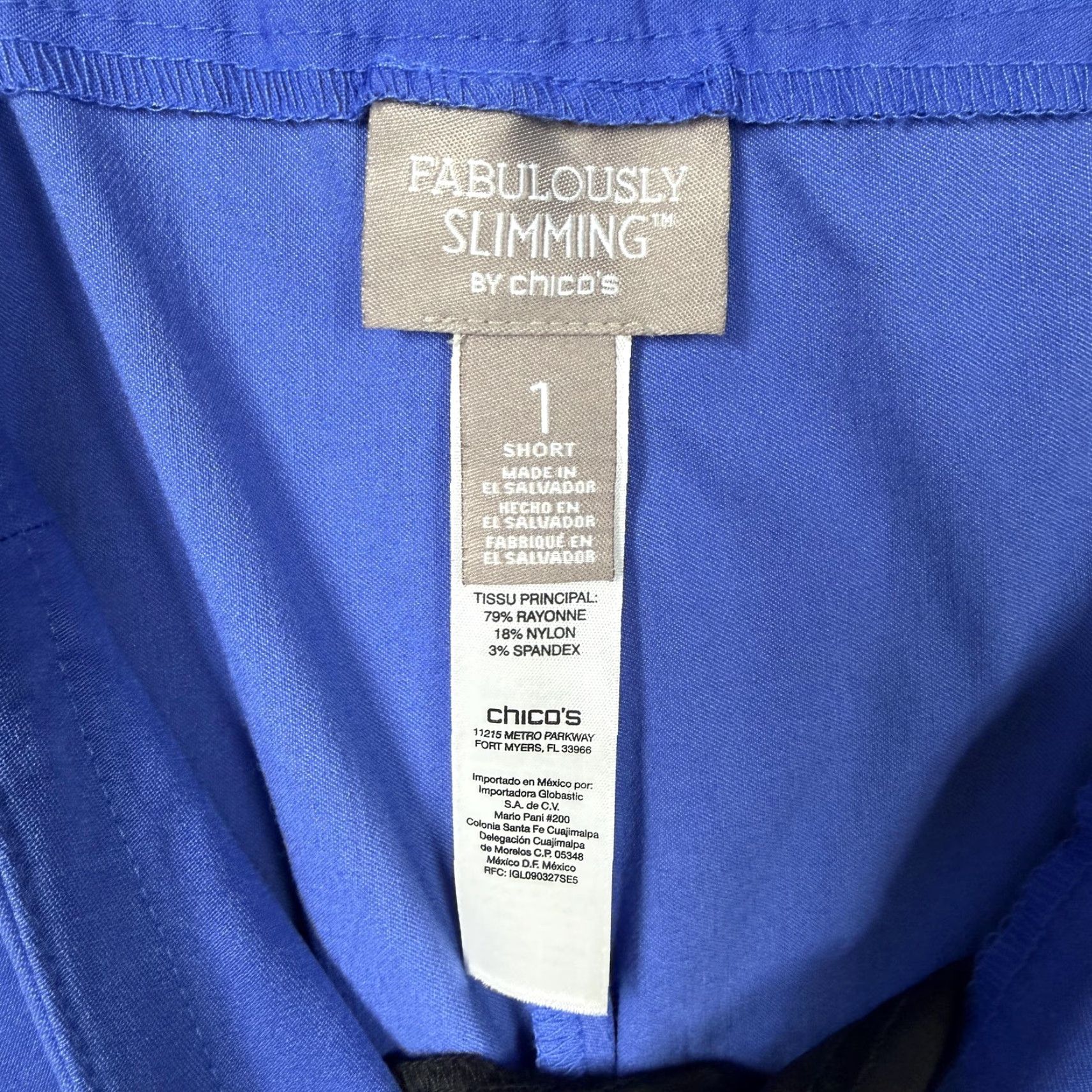 Vintage Chico's Chicos Brigitte Ankle Pants Womens Petite 8P Blue Office Slimming Tapered Pull On Pockets Solid 35in Inseam 26.5in Size 30" / US 8 / IT 44 - 7 Thumbnail