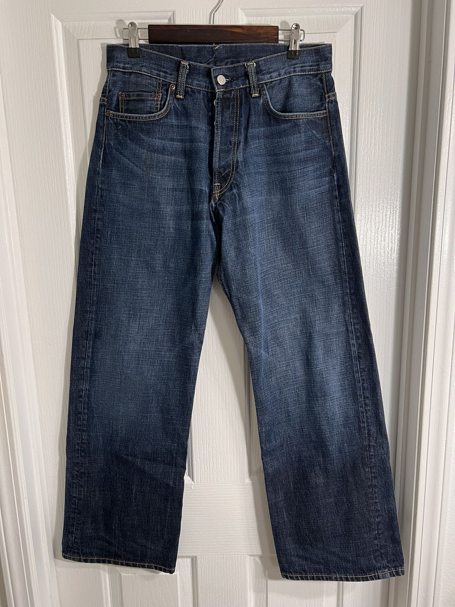 Y-3 Y-3 Denim Jeans Relaxed Fit Pocket Pants Logo Blue 30R