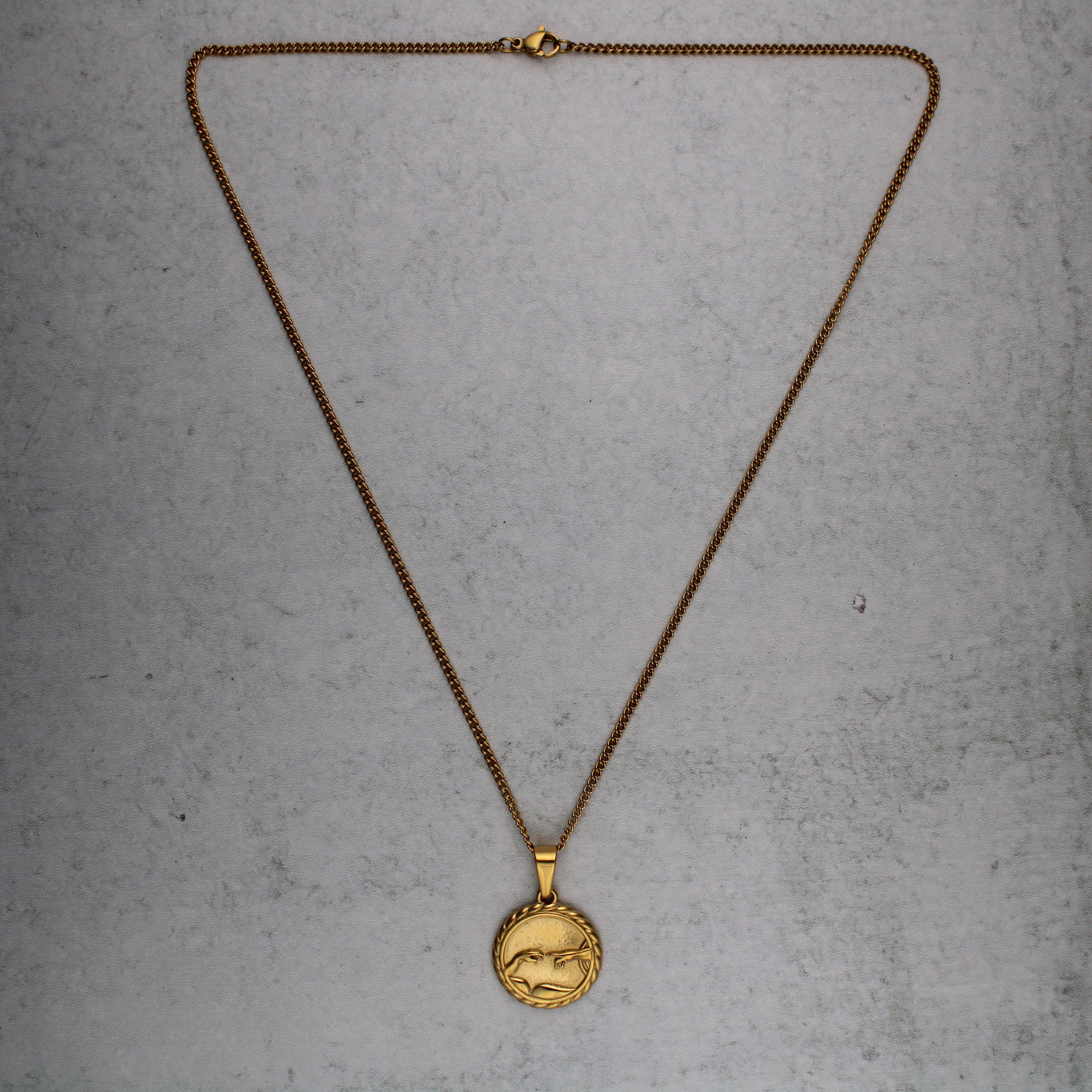 Jewelry Gold Creation of Adam Pendant Chain Necklace Size ONE SIZE - 4 Thumbnail