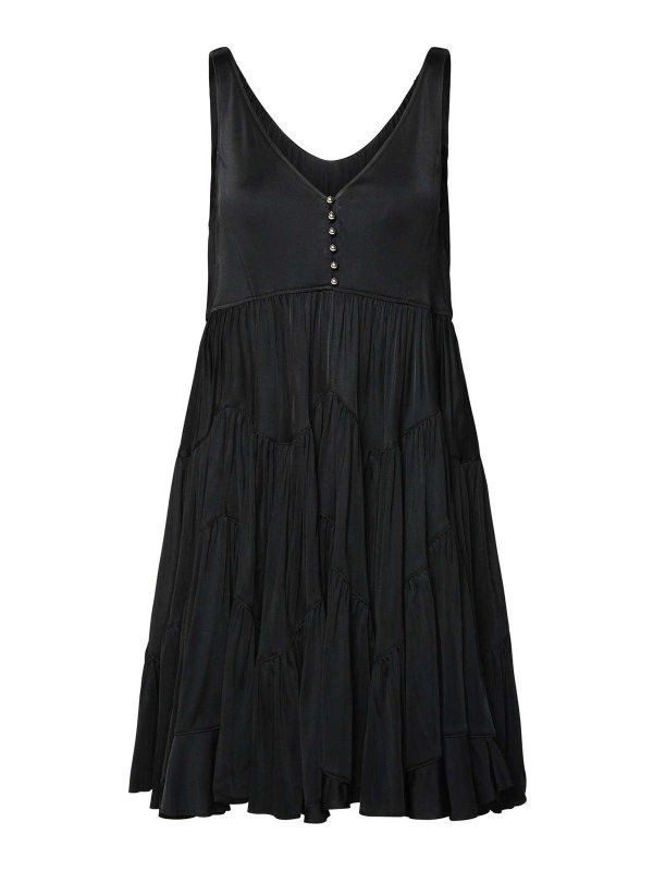 Lanvin o1y0326 Mini Dress in Black Size S / US 4 / IT 40 - 1 Thumbnail
