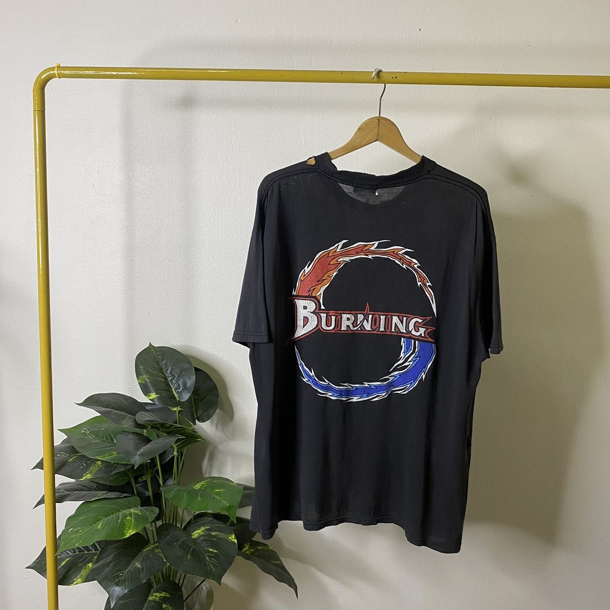 Japanese Brand Vintage Burning Japanese Streetwear Brand Distressed Tee Size US XL / EU 56 / 4 - 1 Thumbnail