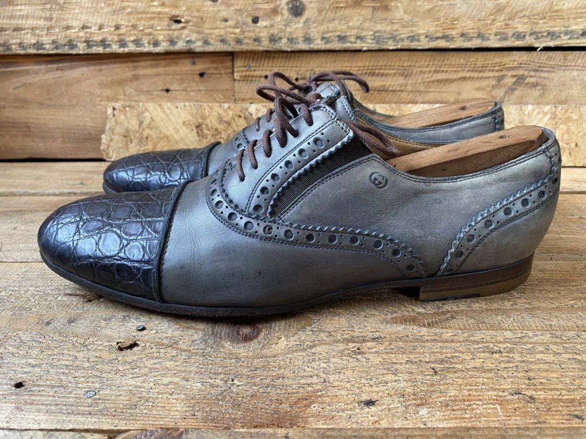 Designer × Gucci Gucci exotic crocodile skin oxford leather shoes sz 41 Size US 8 / EU 41 - 4 Thumbnail
