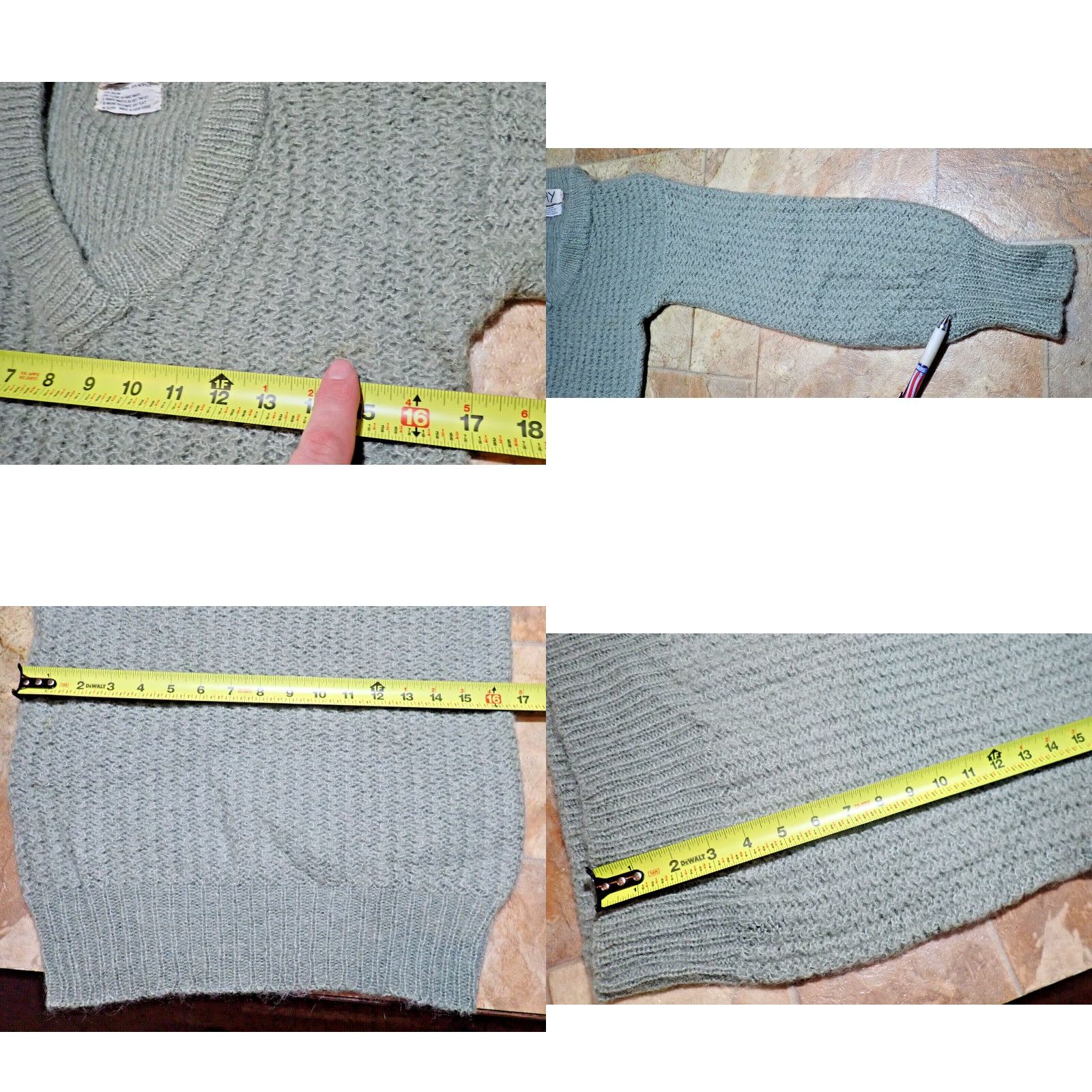 Vintage Vintage SHY Wool Blend Cable Knit Sweater Pullover Womens S/M 1970s Green Rockabilly Size S / US 4 / IT 40 - 8 Thumbnail