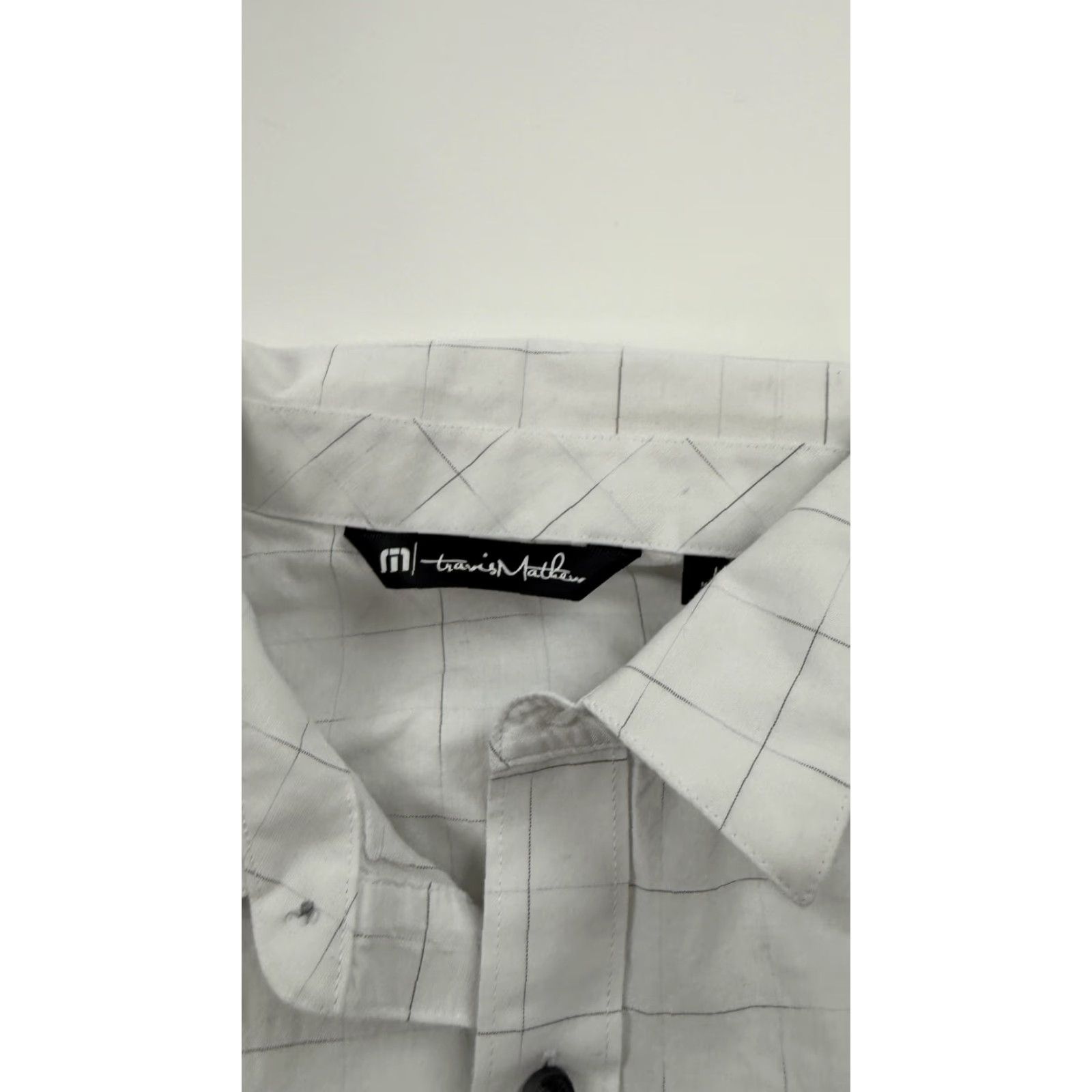 TravisMathew Travis Mathew Shirt Mens L White Gray Short Sleeve Button Up Casual Golf Size US L / EU 52-54 / 3 - 3 Thumbnail