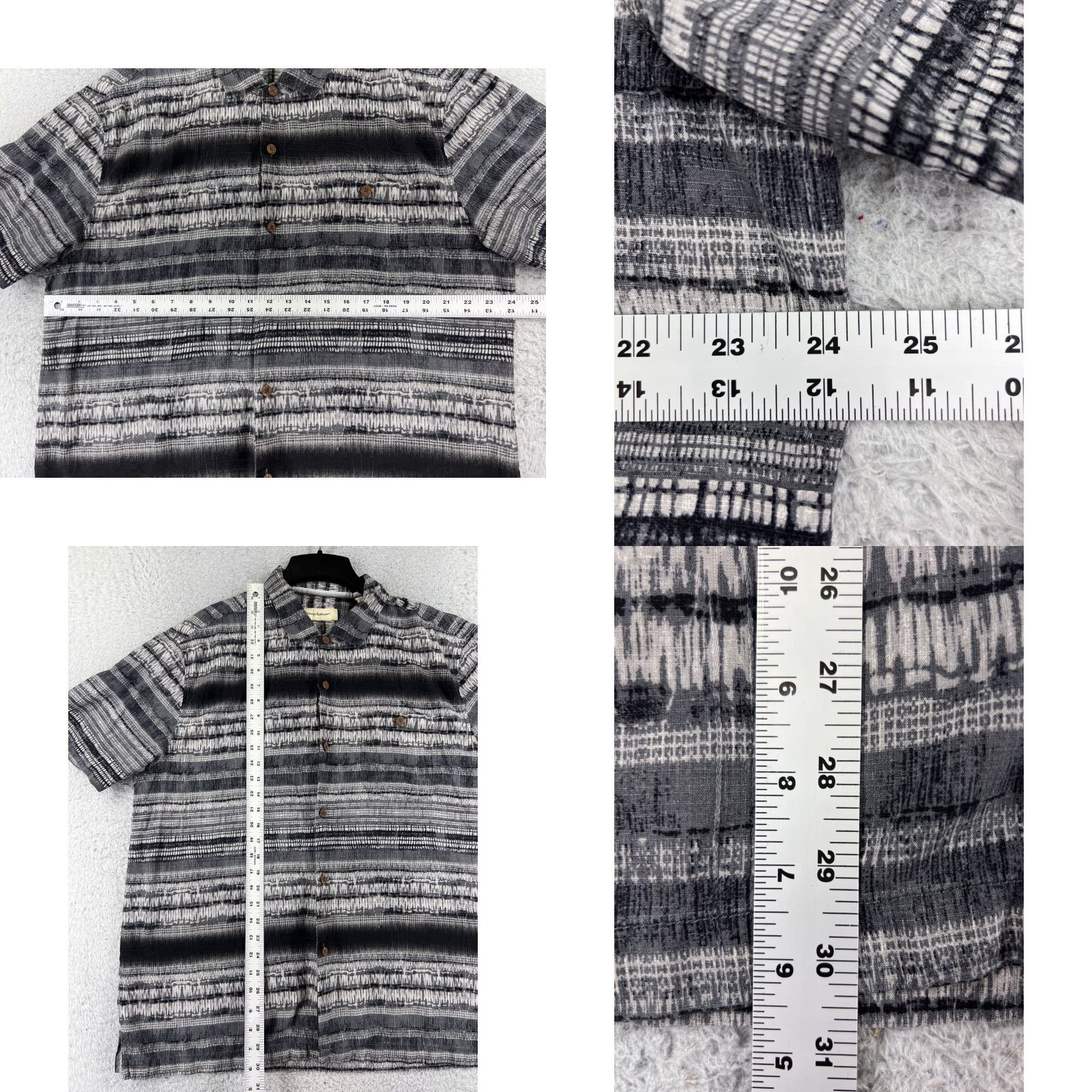 Tommy Bahama Tommy Bahama Shirt Mens Extra Large Gray Stripe Silk Button Up Hawaiian Pocket Size US XL / EU 56 / 4 - 8 Thumbnail