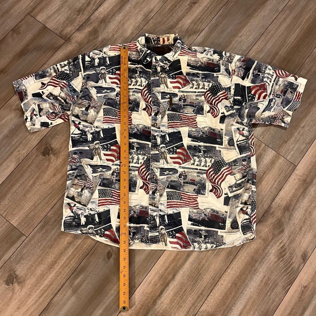 North River Outfitters North River American Flag USA Pattern Casual Buttonup Shirt Size US XL / EU 56 / 4 - 5 Thumbnail