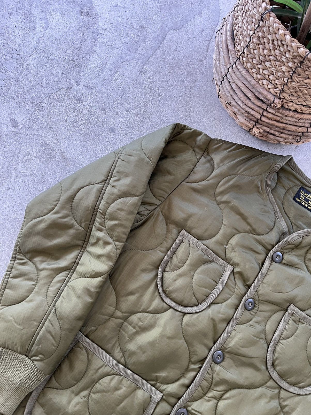 Polo Ralph Lauren Vintage US Army Quilted Bomber Jacket Green Military Liner Size US M / EU 48-50 / 2 - 4 Thumbnail
