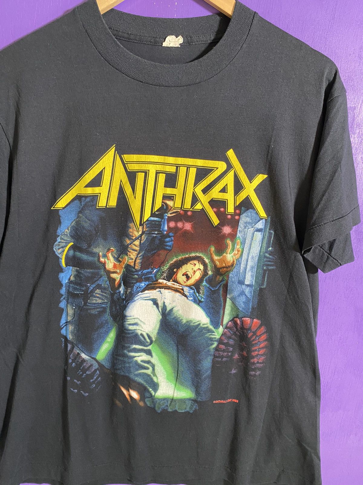 Band Tees × Vintage Vintage 1988 Anthrax spreading the disease tour tee Size US L / EU 52-54 / 3 - 3 Thumbnail