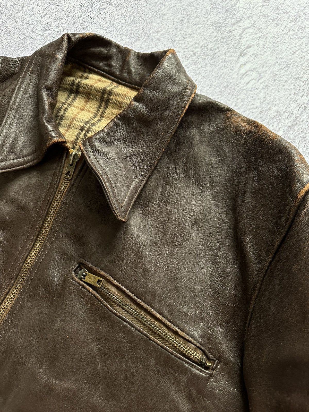 Hartmann Antique 40s French Cyclist 'Hartmann' Leather Jacket WW2 Era Size US M / EU 48-50 / 2 - 7 Thumbnail