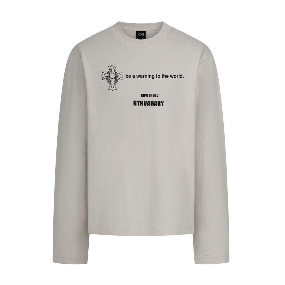 Vintage Men's loose long-sleeved T-shirt with cross letter print Size US M / EU 48-50 / 2 - 1 Thumbnail